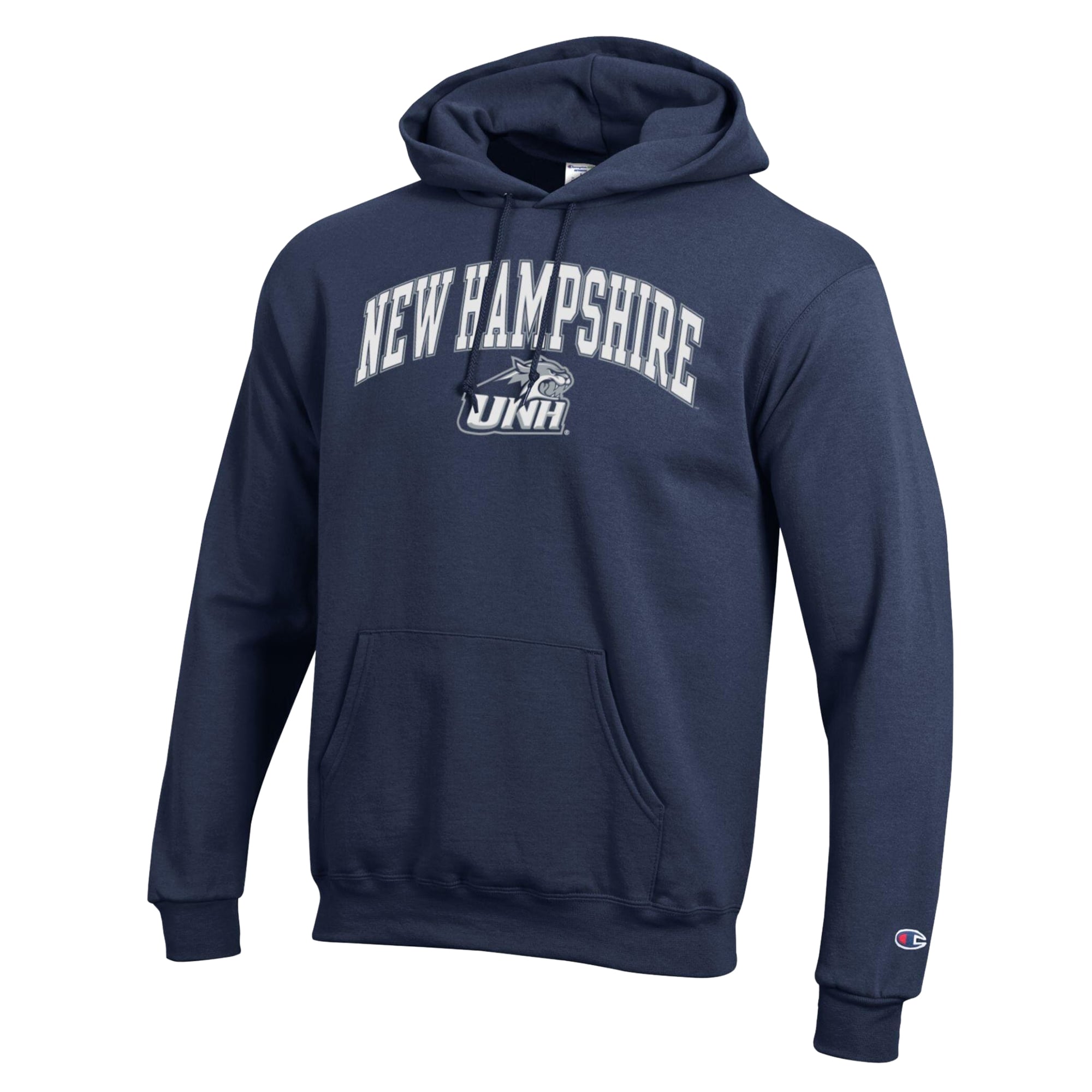 Sweat à capuche Champion Powerblend bleu marine pour homme, New Hampshire Wildcats