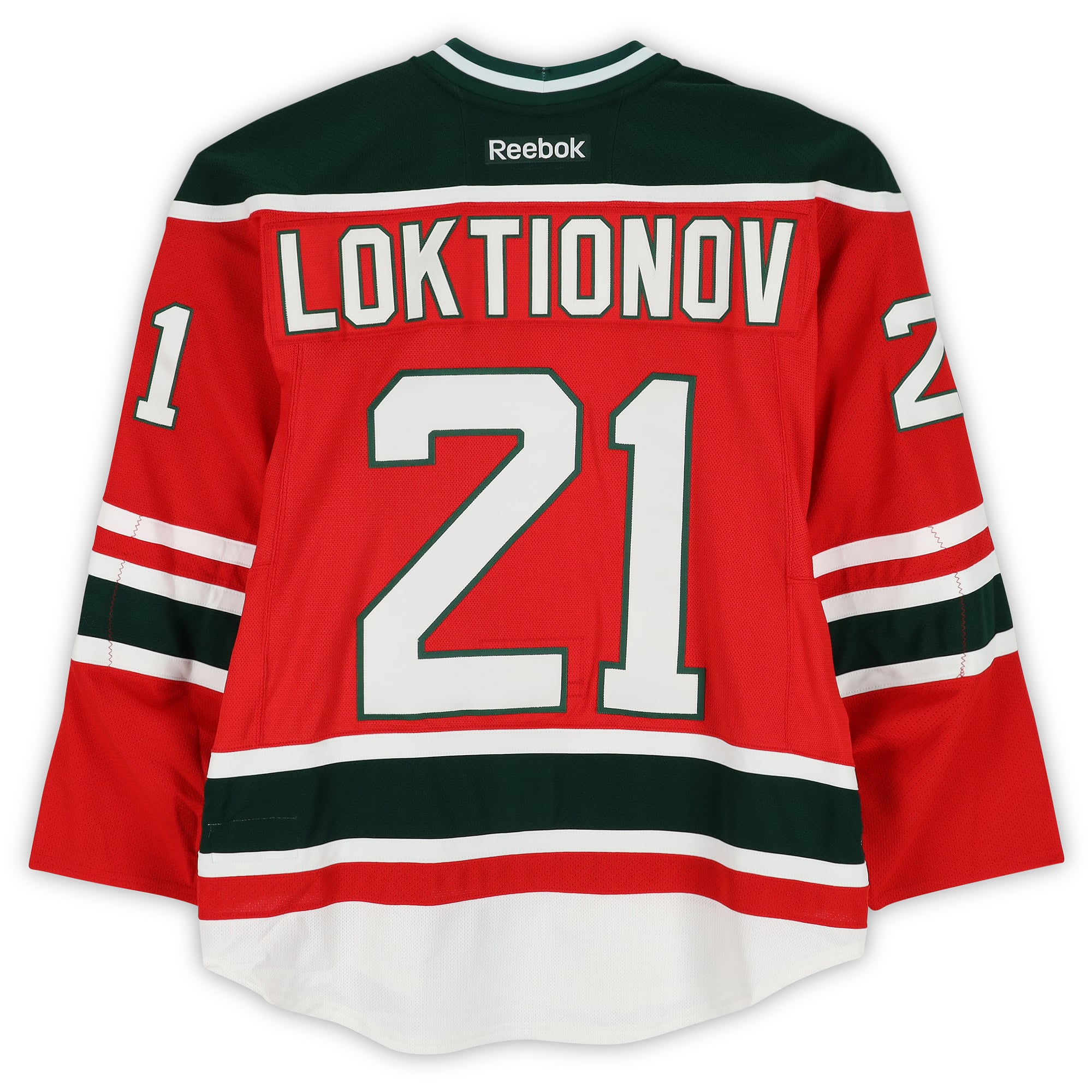 Andrei Loktionov New Jersey Devils Player-Issued #21 Red Jersey vs. New York Rangers on January 26, 2014