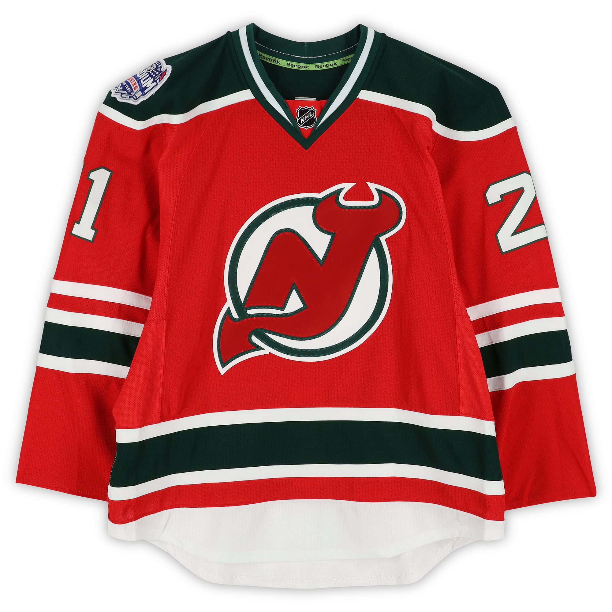 Andrei Loktionov New Jersey Devils Player-Issued #21 Red Jersey vs. New York Rangers on January 26, 2014