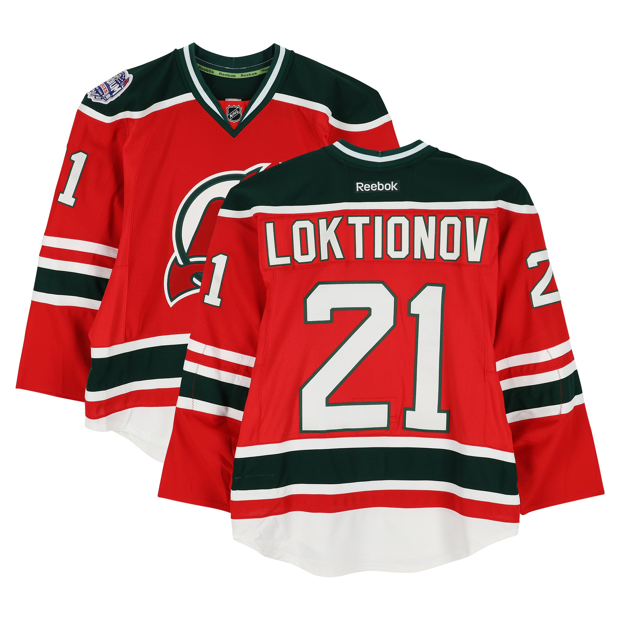 Andrei Loktionov New Jersey Devils Player-Issued #21 Red Jersey vs. New York Rangers on January 26, 2014