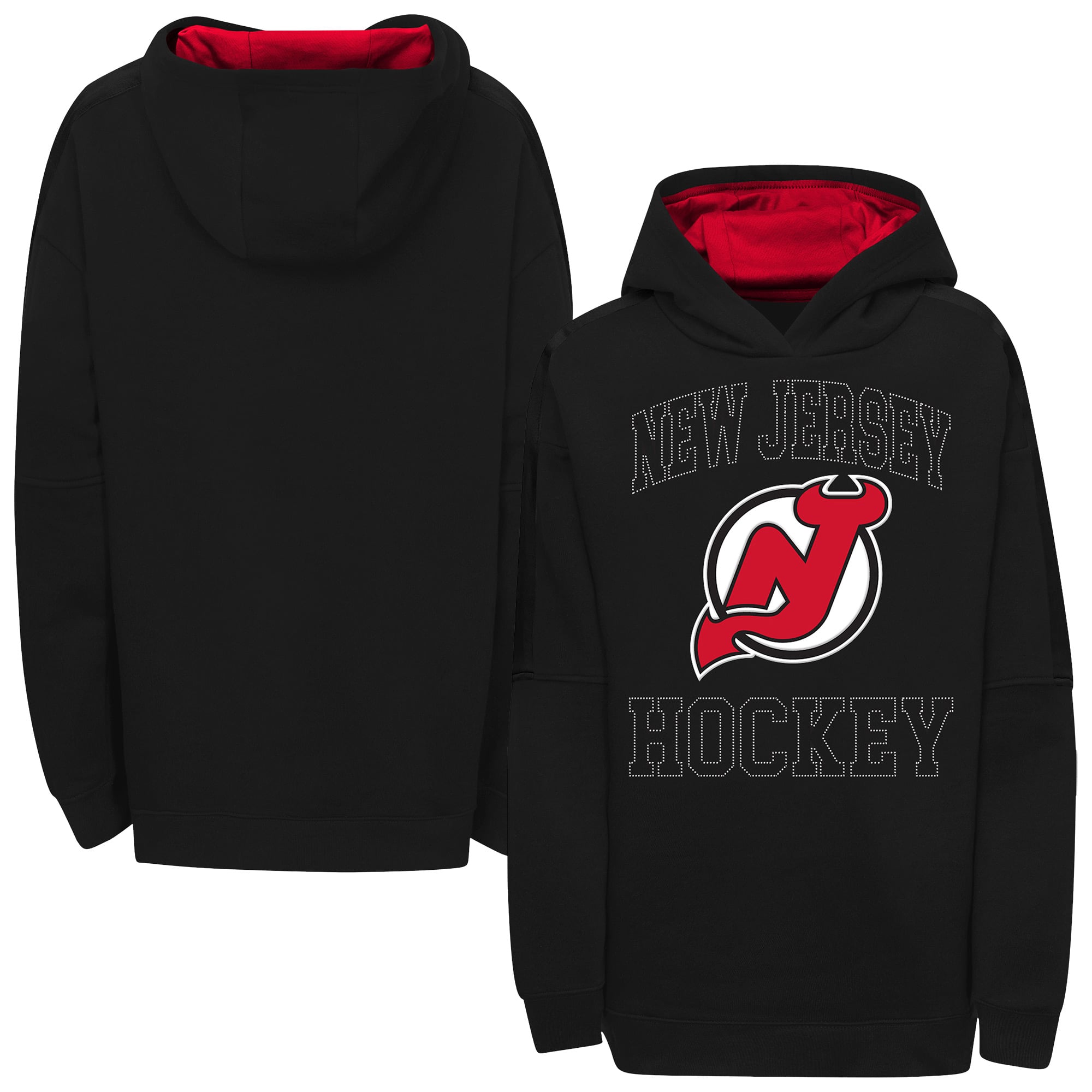 Sweat à capuche noir pailleté New Jersey Devils pour filles