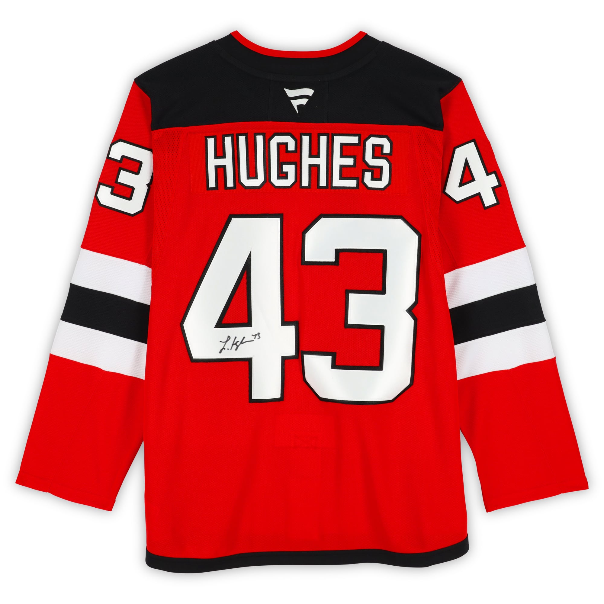 Maillot premium dédicacé des New Jersey Devils par Luke Hughes, Red Fanatics