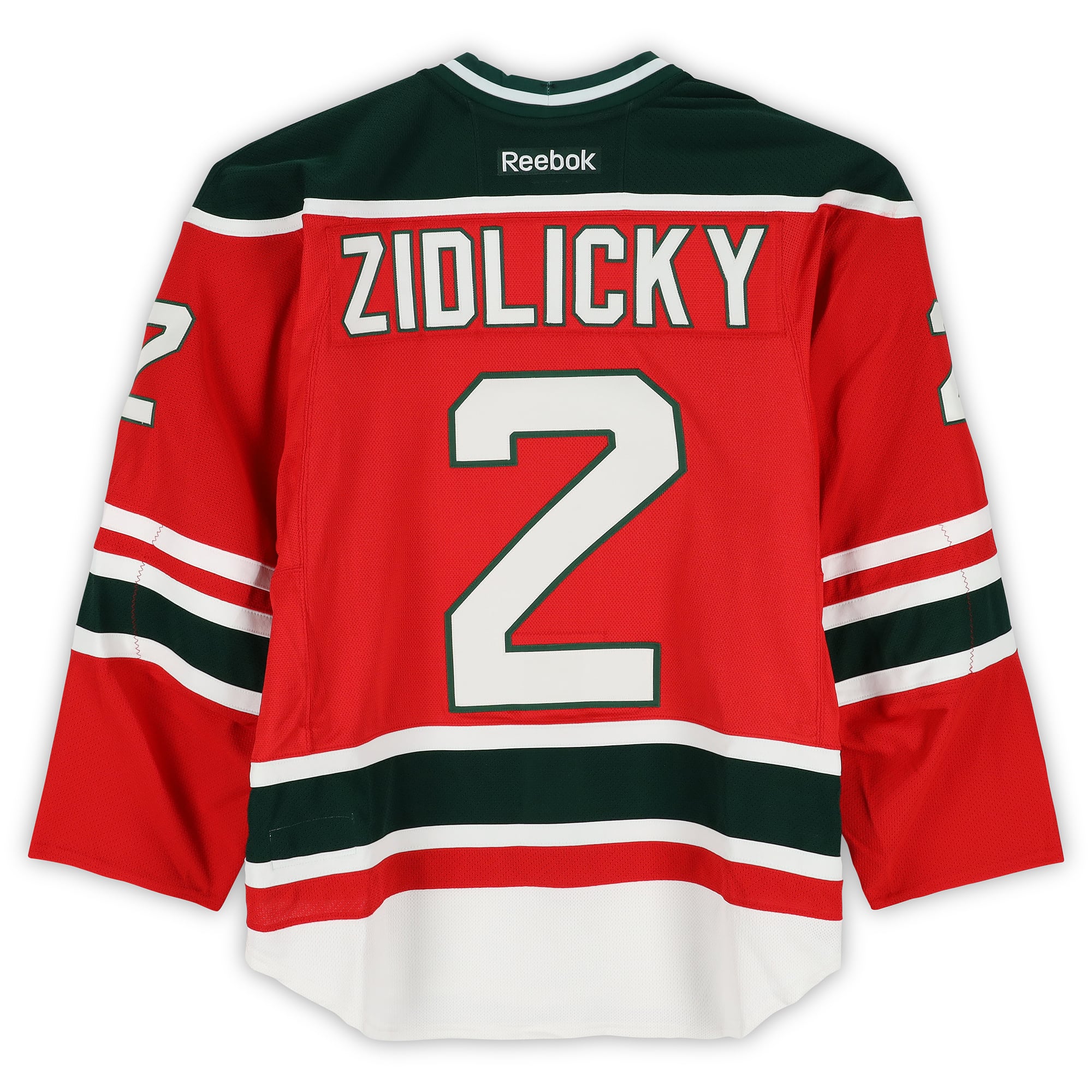 Marek Zidlicky New Jersey Devils Practice-Used #2 Red Jersey vs. New York Rangers on January 26, 2014