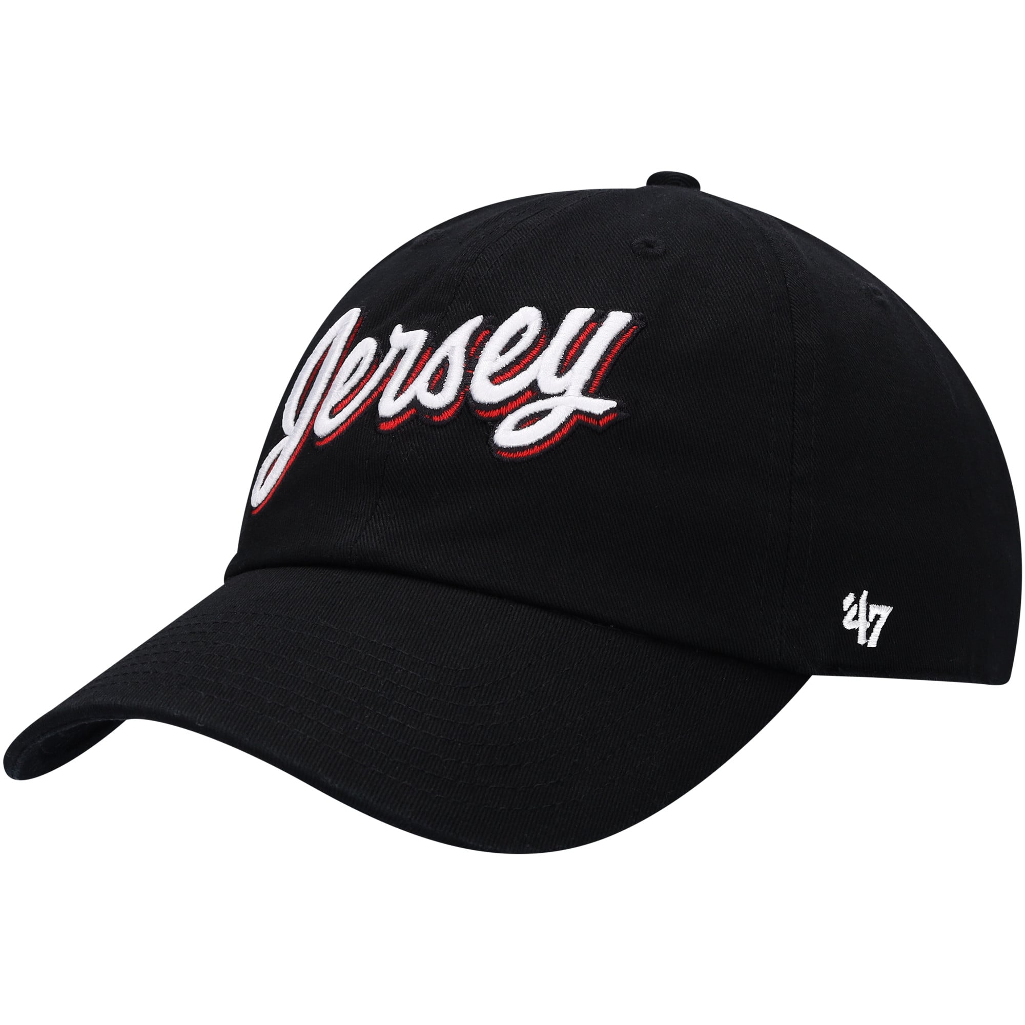 Men's '47 Black New Jersey Devils Script Jersey Clean Up Adjustable Hat