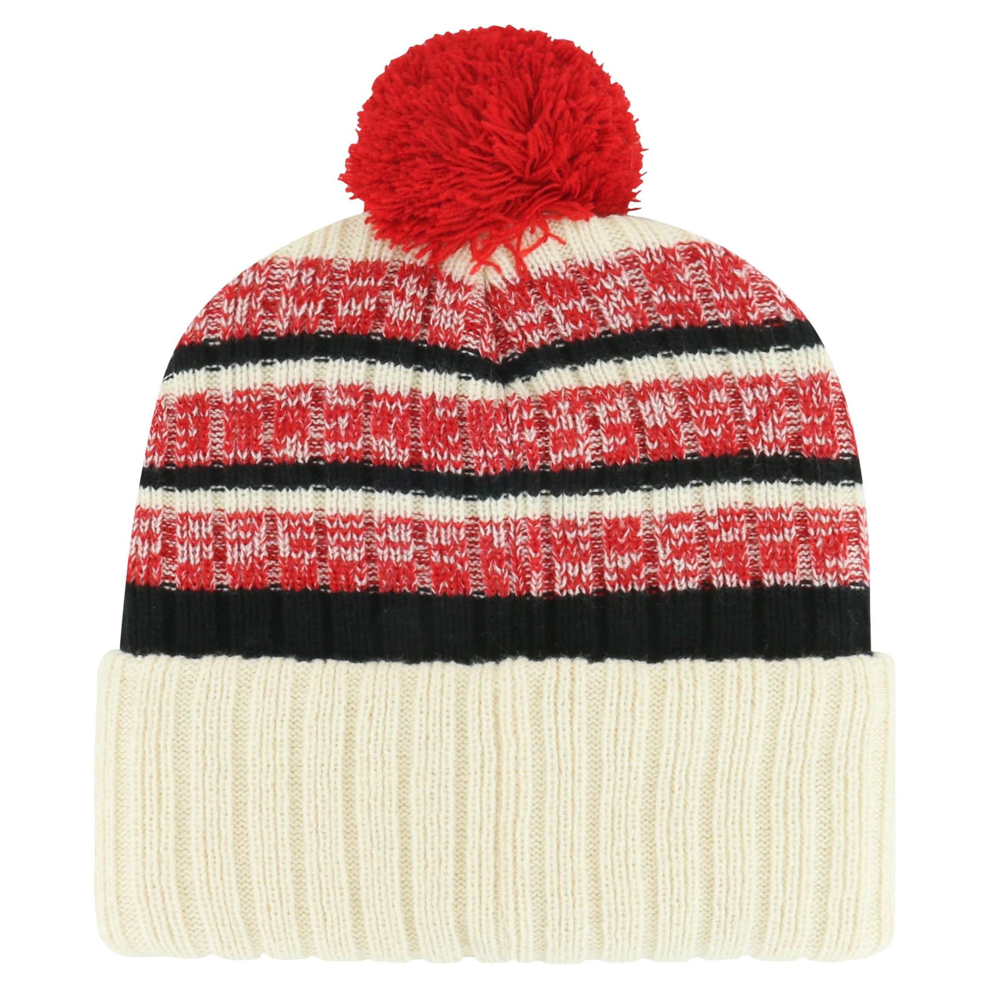 Bonnet en tricot à revers '47 crème pour hommes des Devils Tavern du New Jersey avec pompon