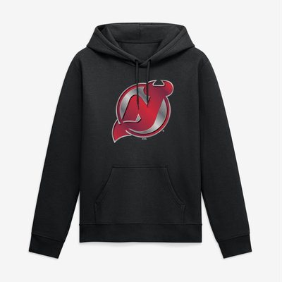 New Jersey Devils Big & Tall Metallic Mascot Hoodie - Black