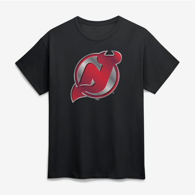 New Jersey Devils Big & Tall Metallic Mascot T-Shirt - Black