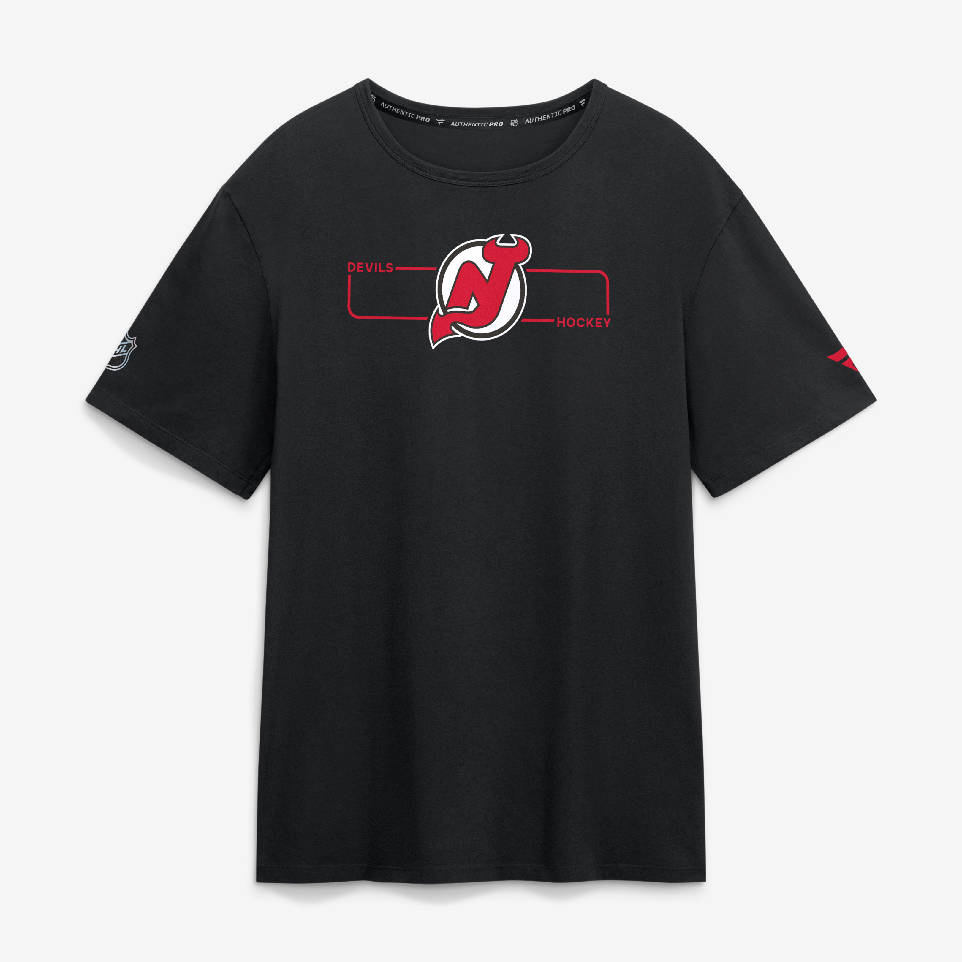 T-shirt Fanatics noir authentique New Jersey Devils avec logo principal