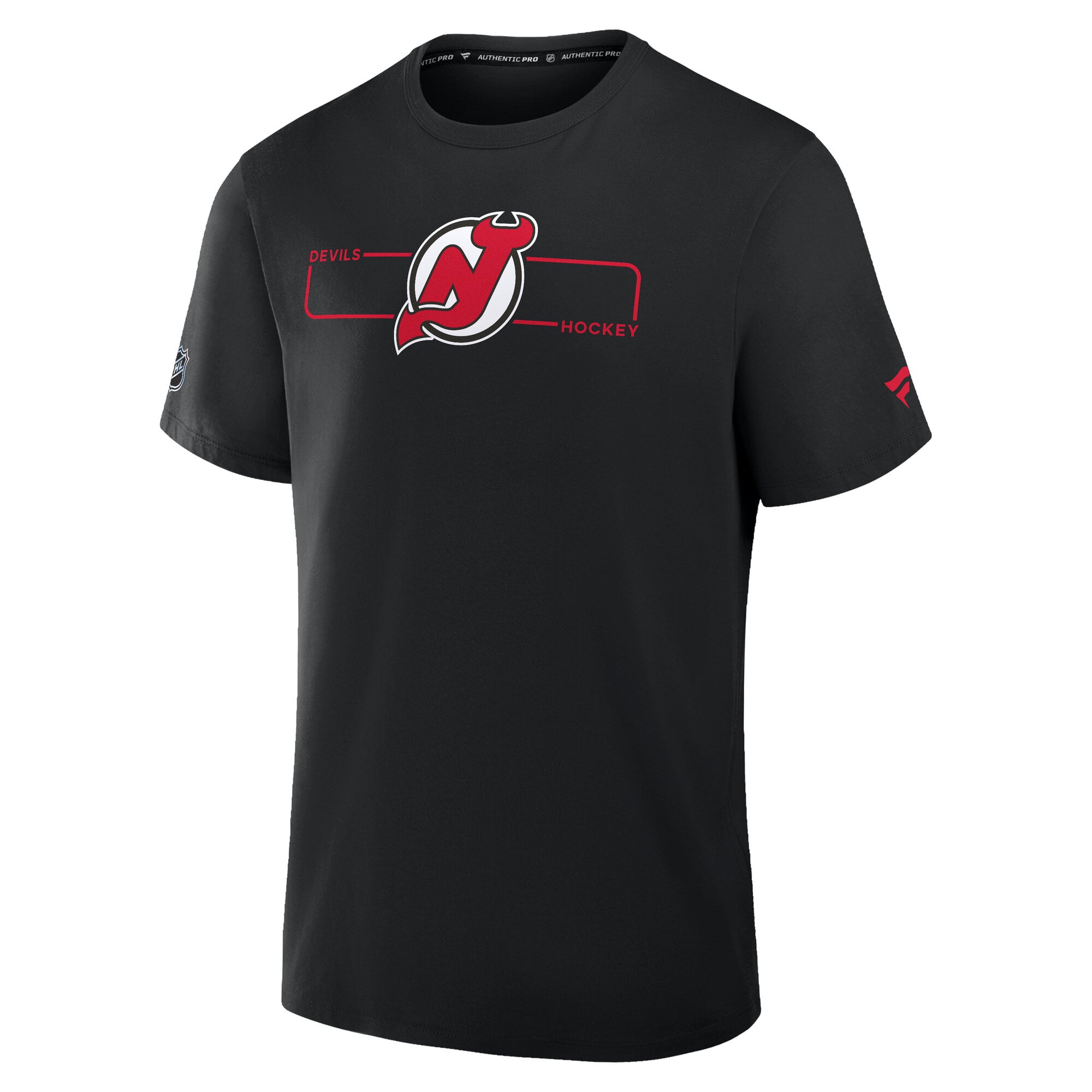 Men's Fanatics Black New Jersey Devils Authentic Pro Primary Logo T-Shirt