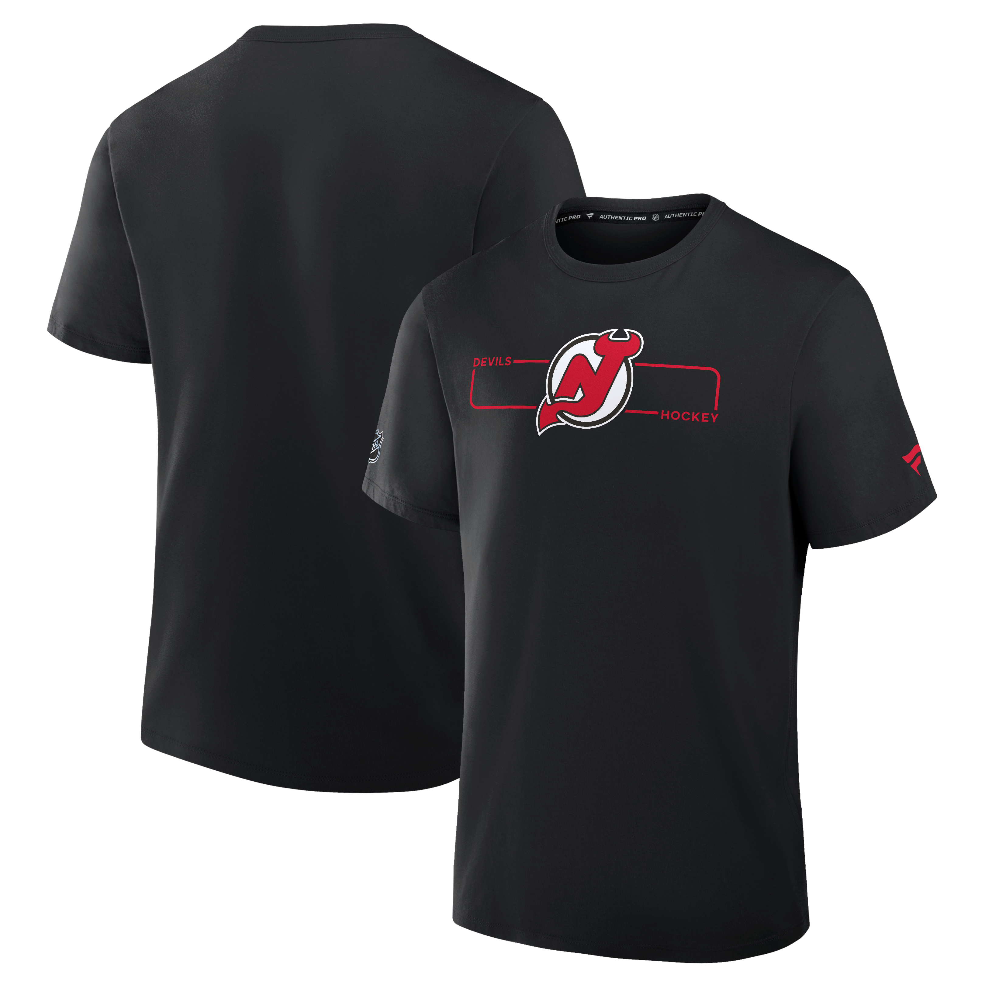 T-shirt Fanatics noir authentique New Jersey Devils avec logo principal