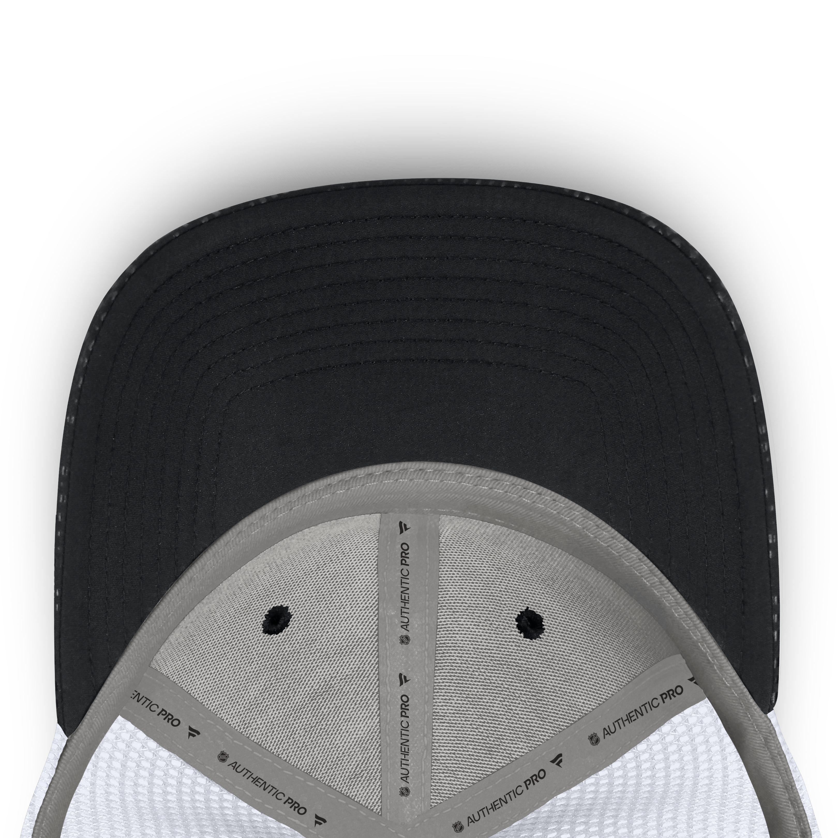 Men's Fanatics Black New Jersey Devils Authentic Pro Rink Boxed Logo Trucker Hat