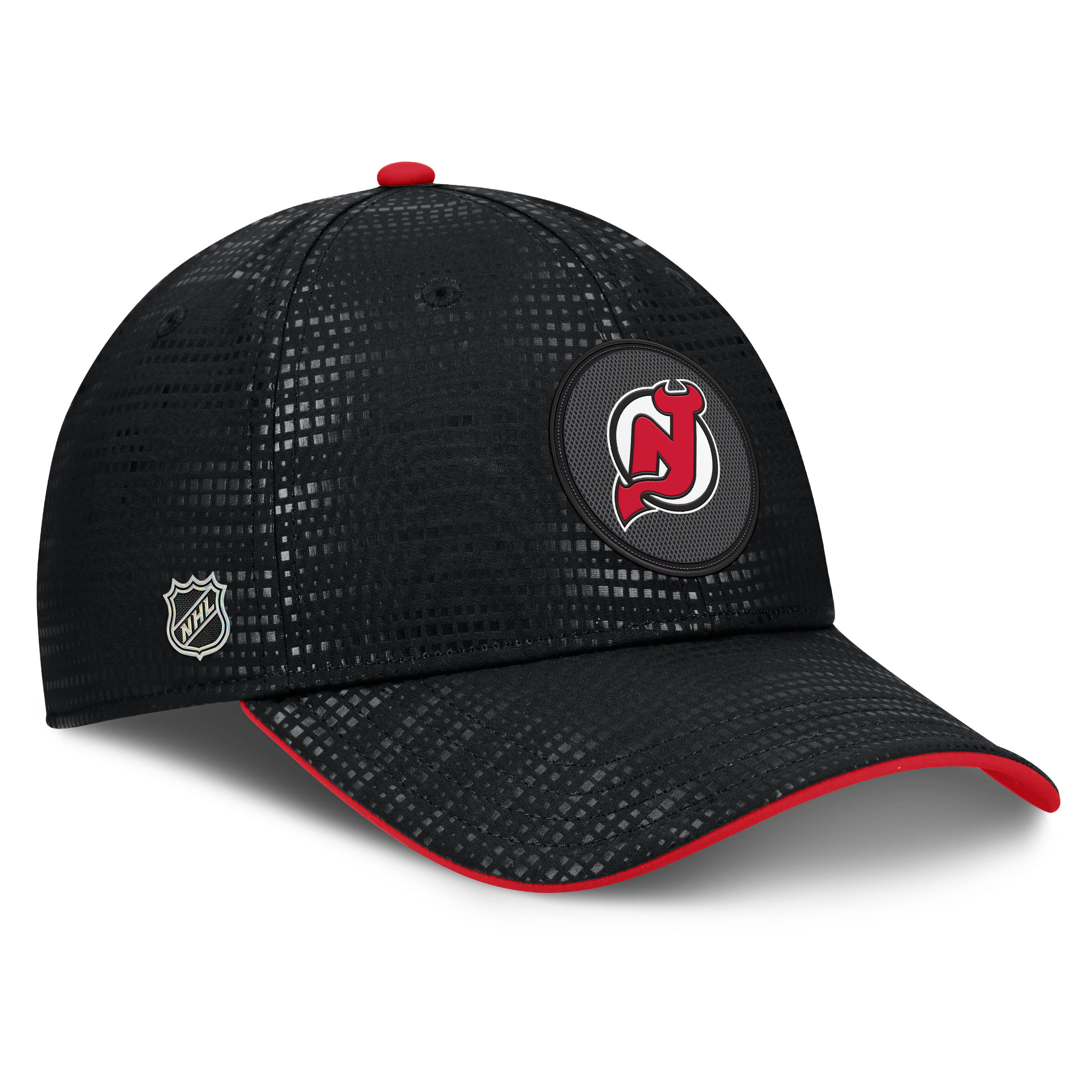 Men's Fanatics Black New Jersey Devils Authentic Pro Rink Debossed Stretch Fit Hat
