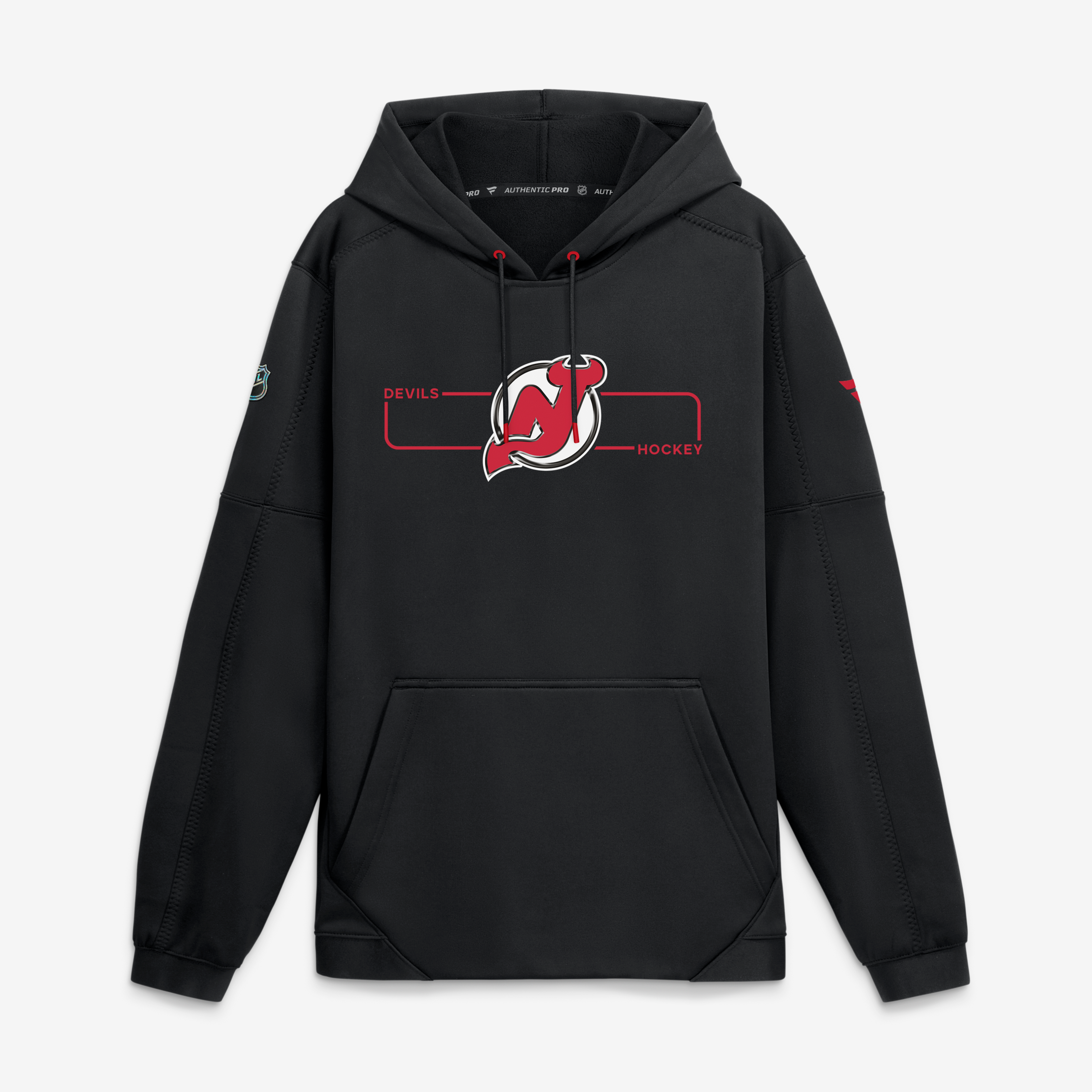 Men's Fanatics New Jersey Devils Authentic Pro Rink Fleece Pullover Hoodie
