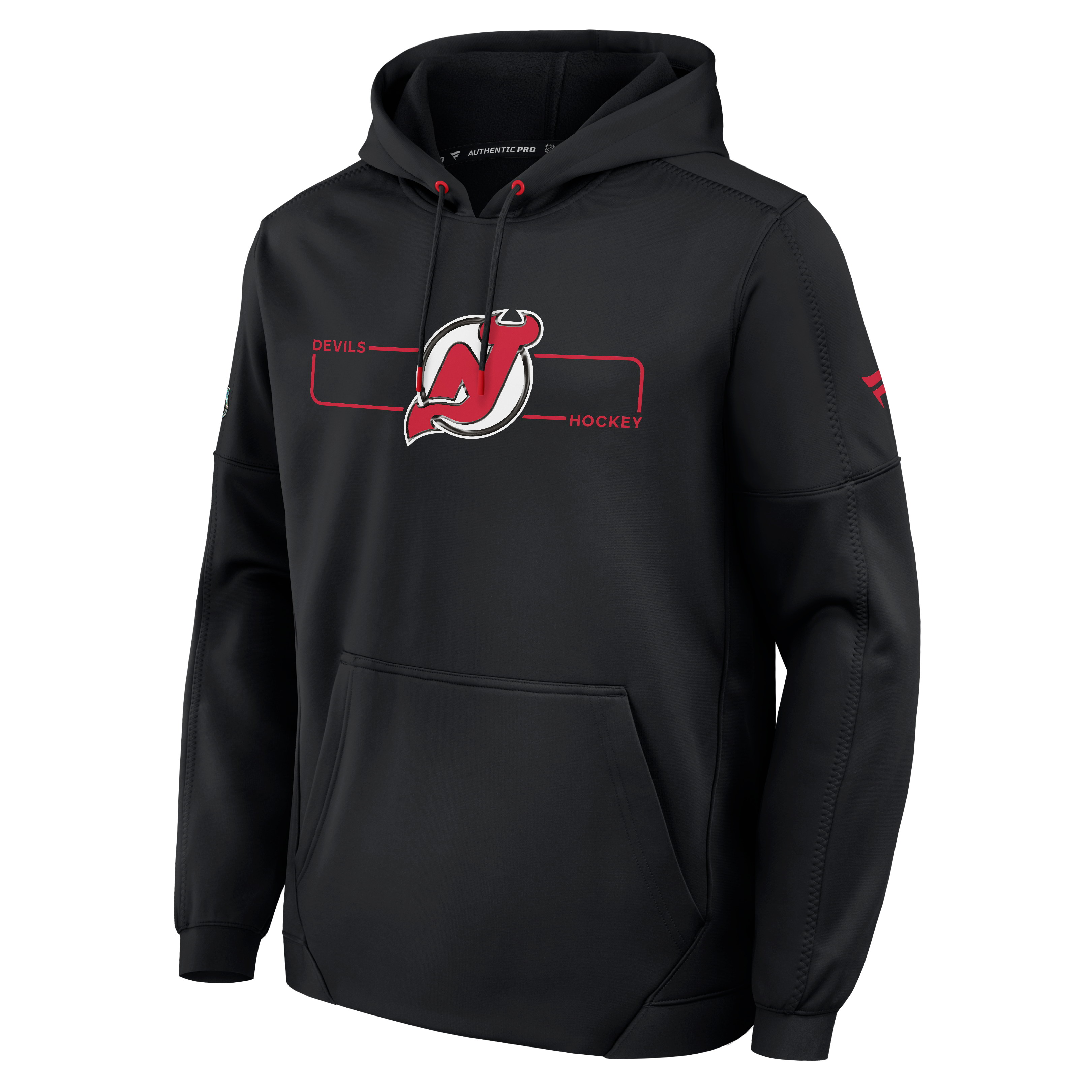 Men's Fanatics New Jersey Devils Authentic Pro Rink Fleece Pullover Hoodie