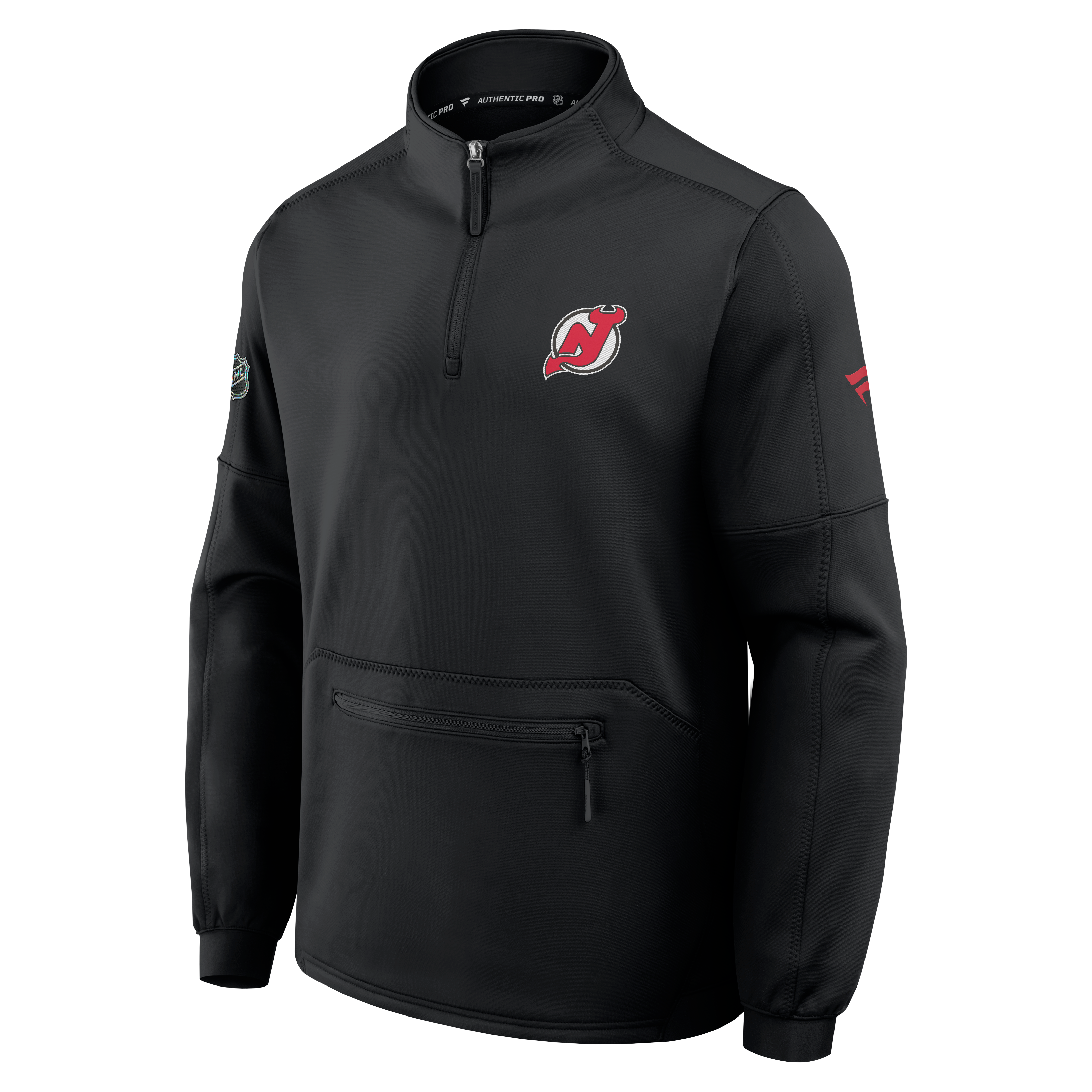 Men's Fanatics Black New Jersey Devils Authentic Pro Rink Fleece Quarter-Zip Pullover