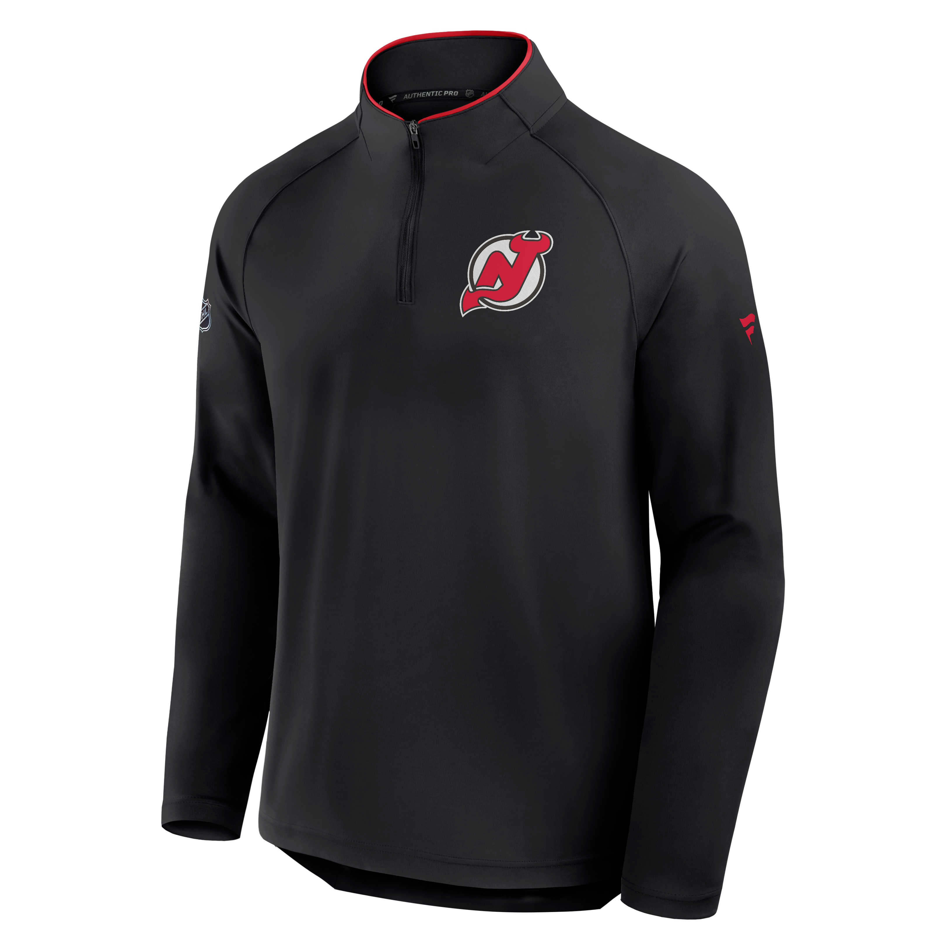 Men's Fanatics Black New Jersey Devils Authentic Pro Rink Lightweight Quarter-Zip Pullover