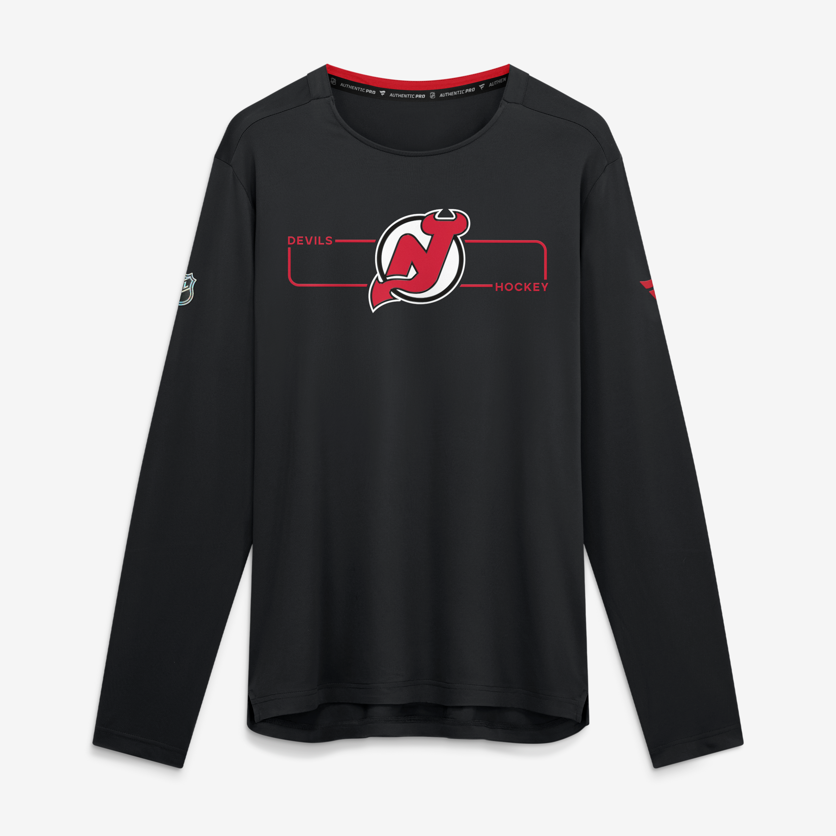 T-shirt à manches longues Fanatics noir authentique New Jersey Devils Pro Rink Tech pour homme