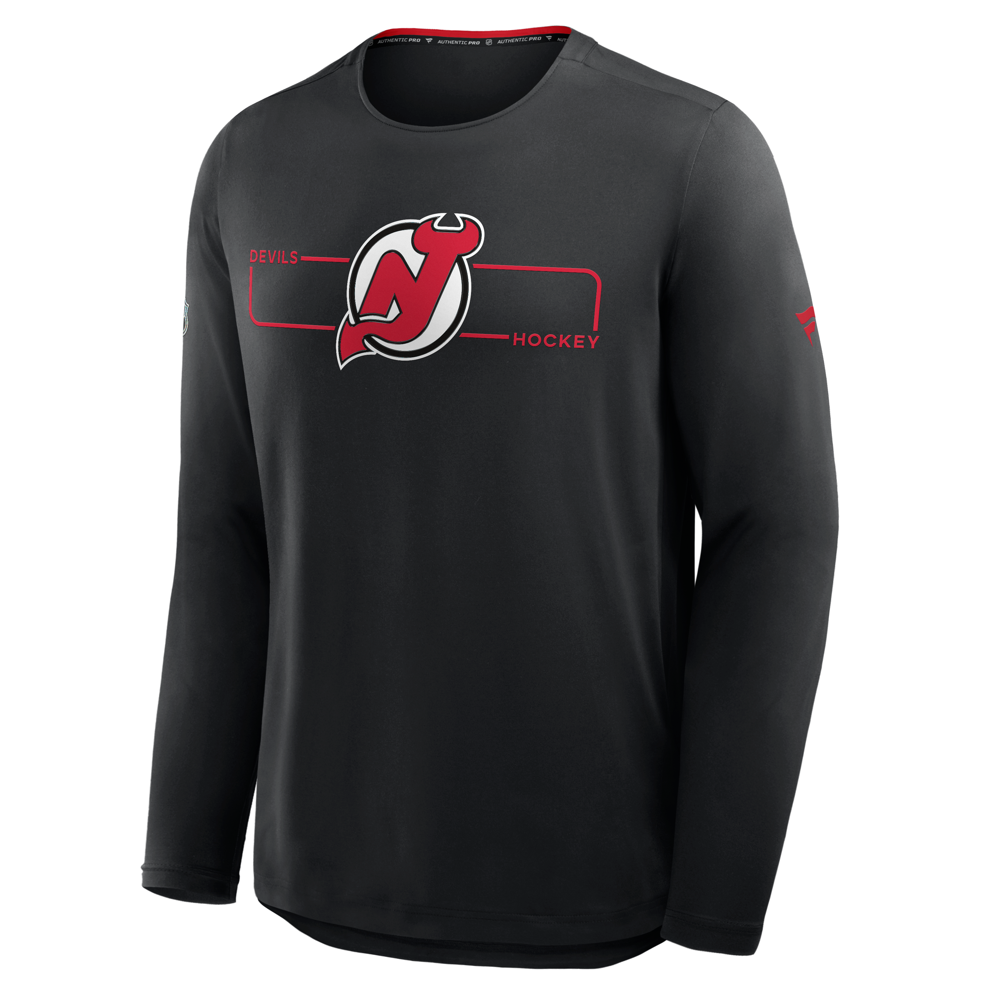 T-shirt à manches longues Fanatics noir authentique New Jersey Devils Pro Rink Tech pour homme