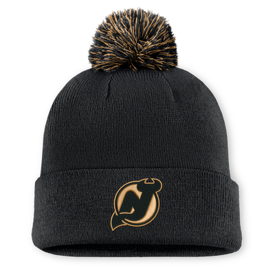 New Jersey Devils Fanatics Military Appreciation Authentic Pro Cuffed Knit Hat with Pom - Black