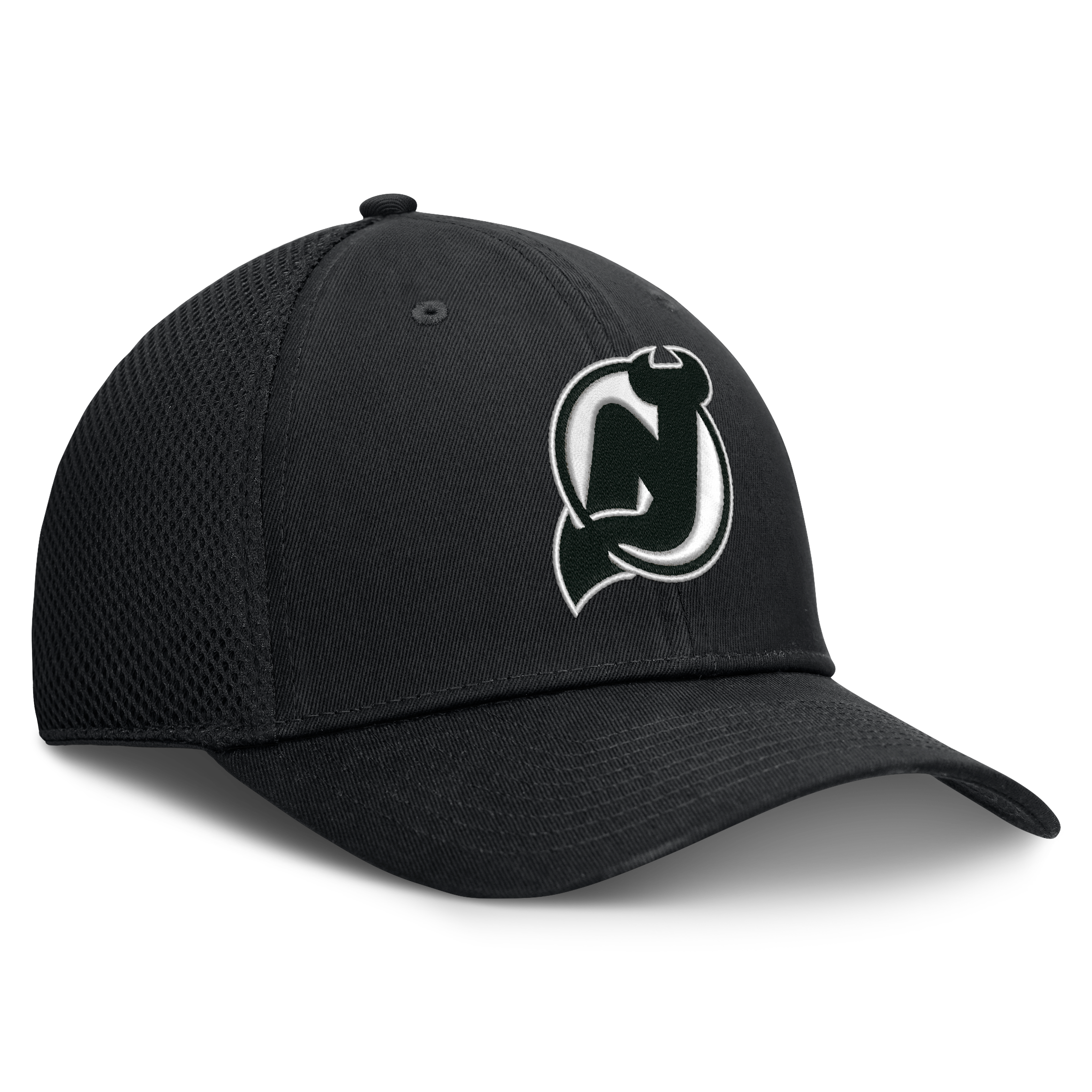 Casquette extensible à dos en maille ton sur Fanatics noire pour homme, New Jersey Devils