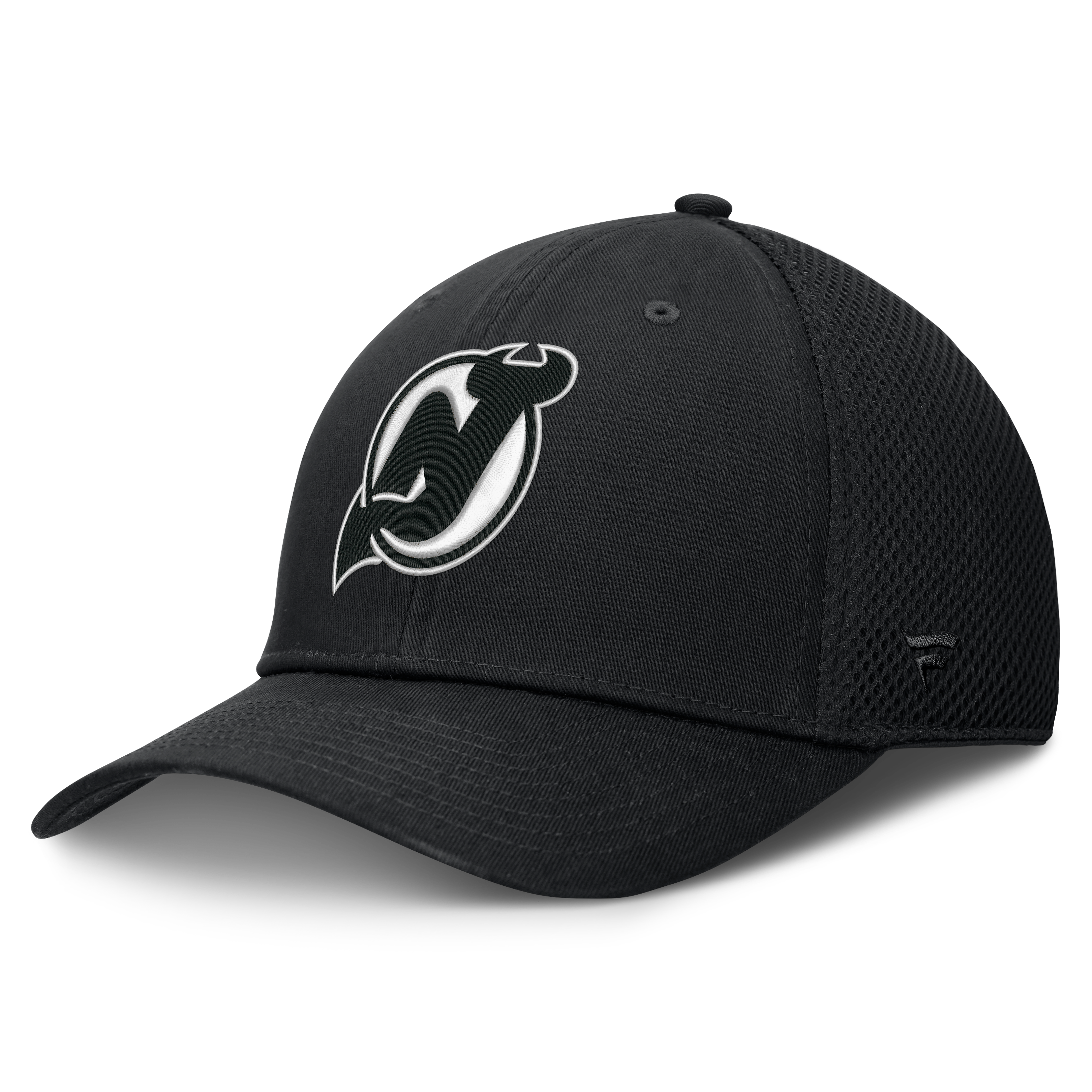 Casquette extensible à dos en maille ton sur Fanatics noire pour homme, New Jersey Devils