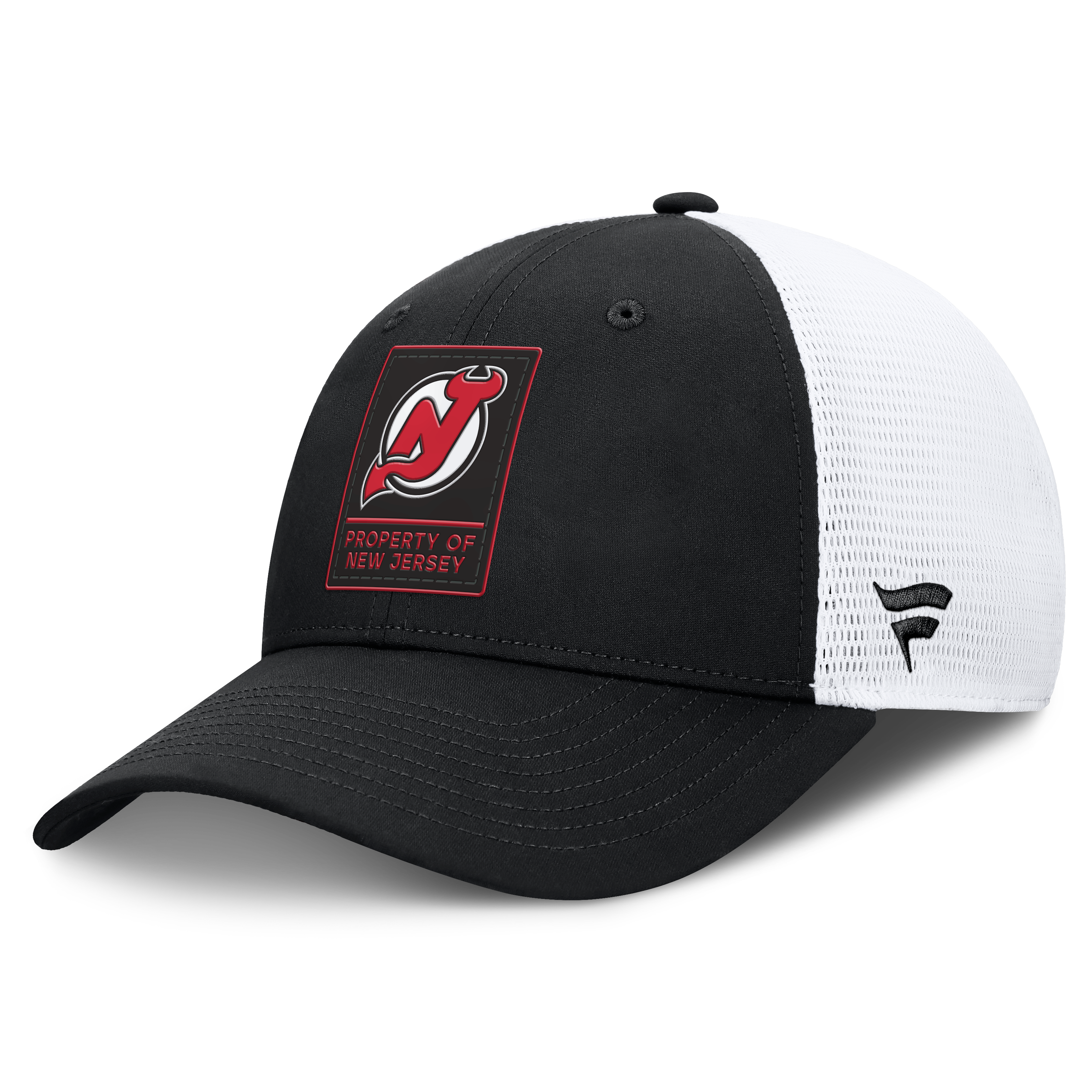Casquette ajustable Fanatics noire et blanche New Jersey Devils Authentic Pro Train Meshback pour homme