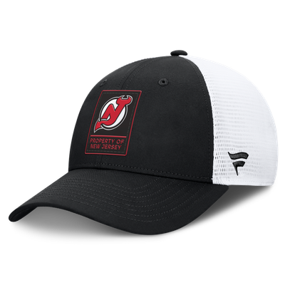 New Jersey Devils Fanatics Authentic Pro Train Meshback Adjustable Hat - Black/White