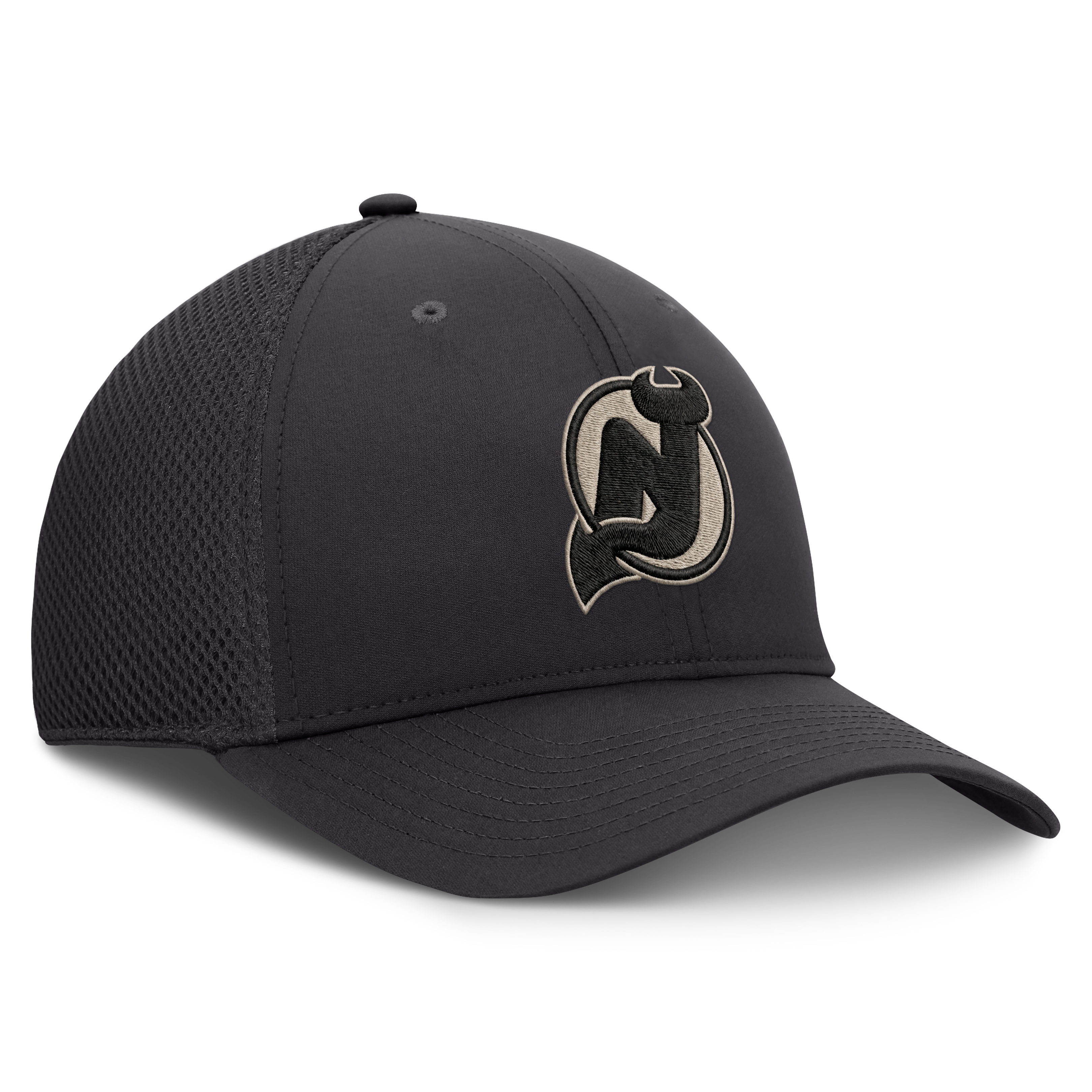 Men's Fanatics Charcoal New Jersey Devils Road Meshback Stretch Hat