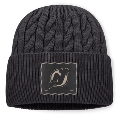 New Jersey Devils Fanatics Road Phantom Oversized Cuffed Knit Hat - Charcoal