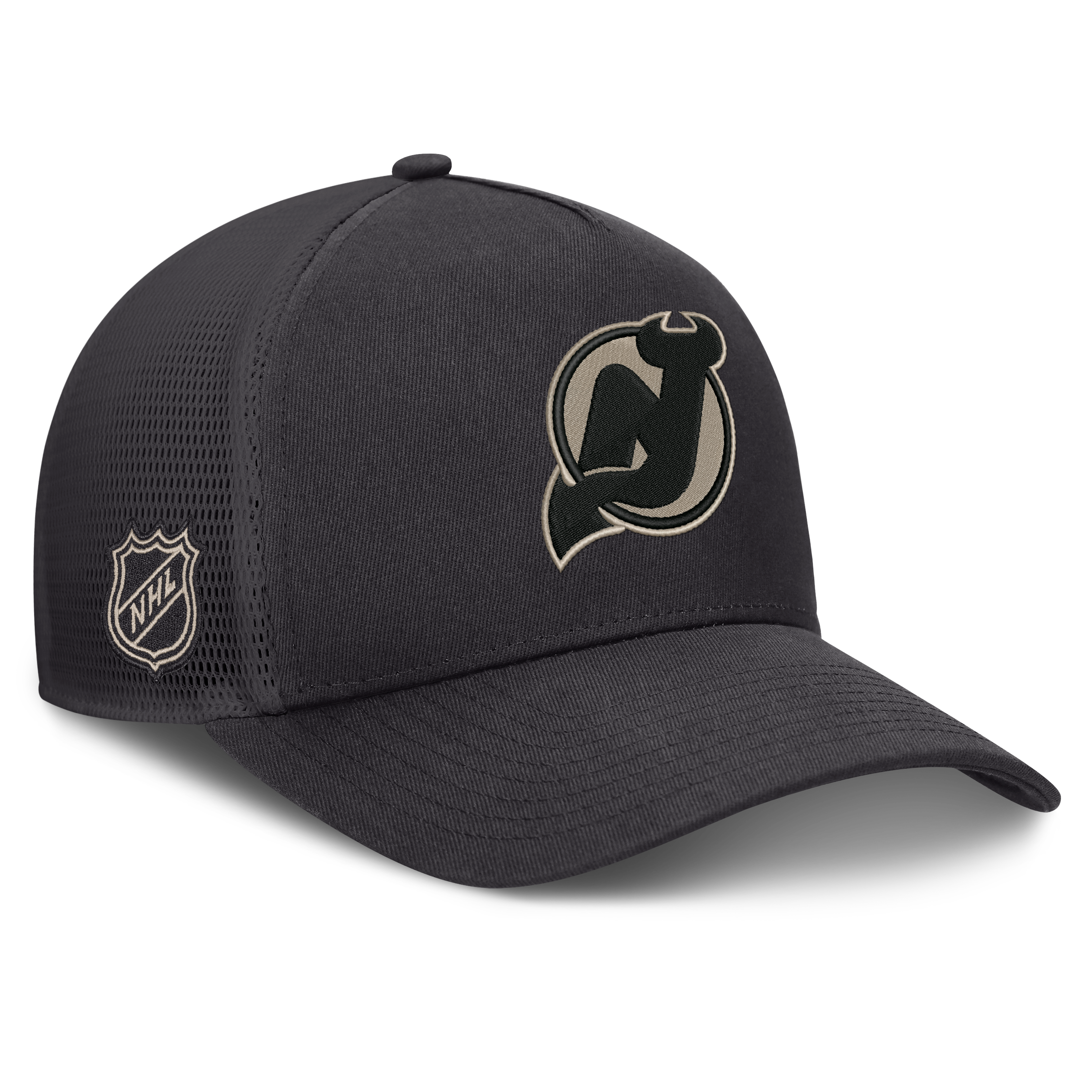 Casquette Fanatics Charcoal New Jersey Devils Road Soft Wash A-Frame Meshback pour homme