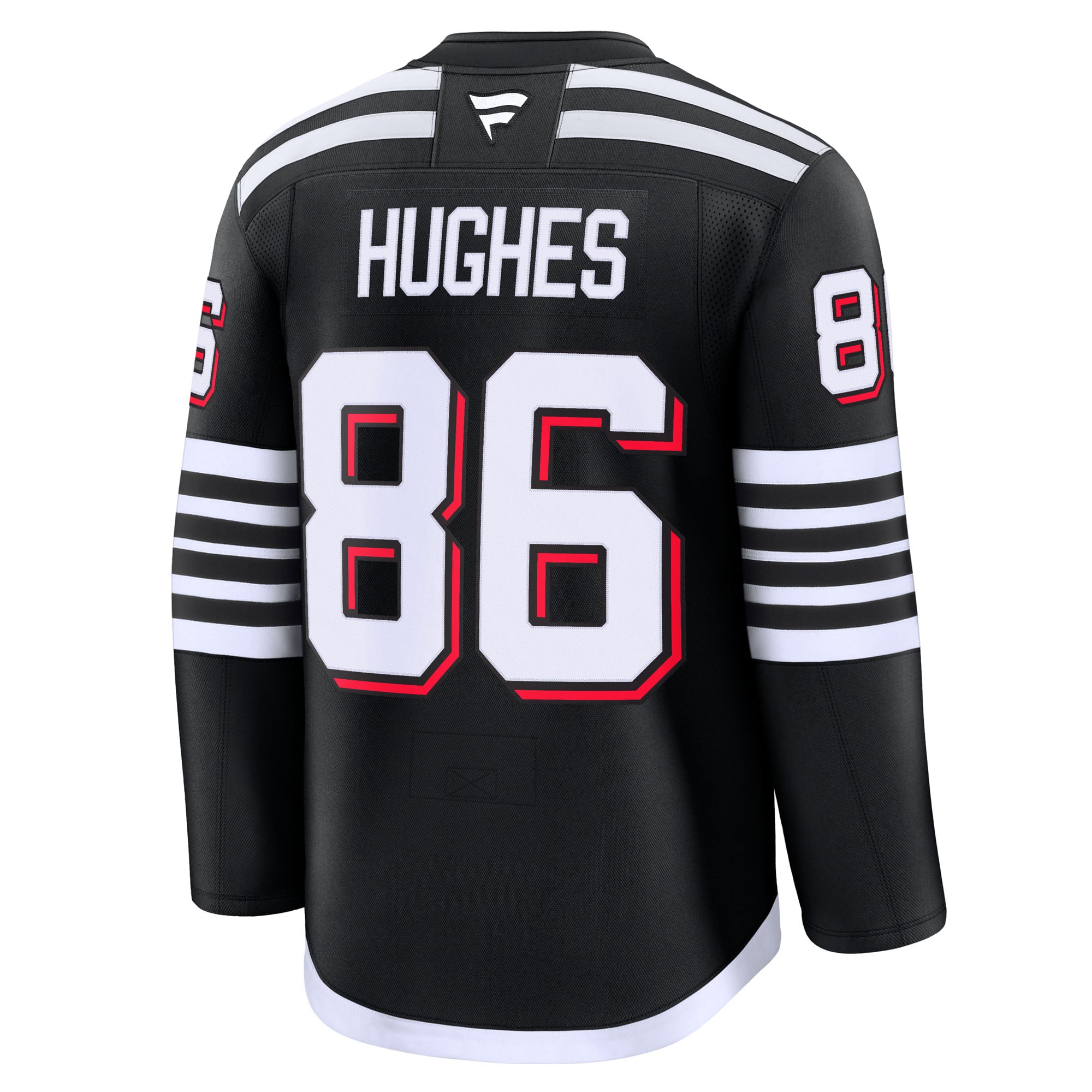 Maillot domicile premium rouge Jack Hughes des Devils du New Jersey (Fanatics) pour homme