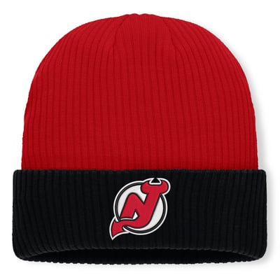 New Jersey Devils Fanatics Authentic Pro Rink Cuffed Knit Hat - Red