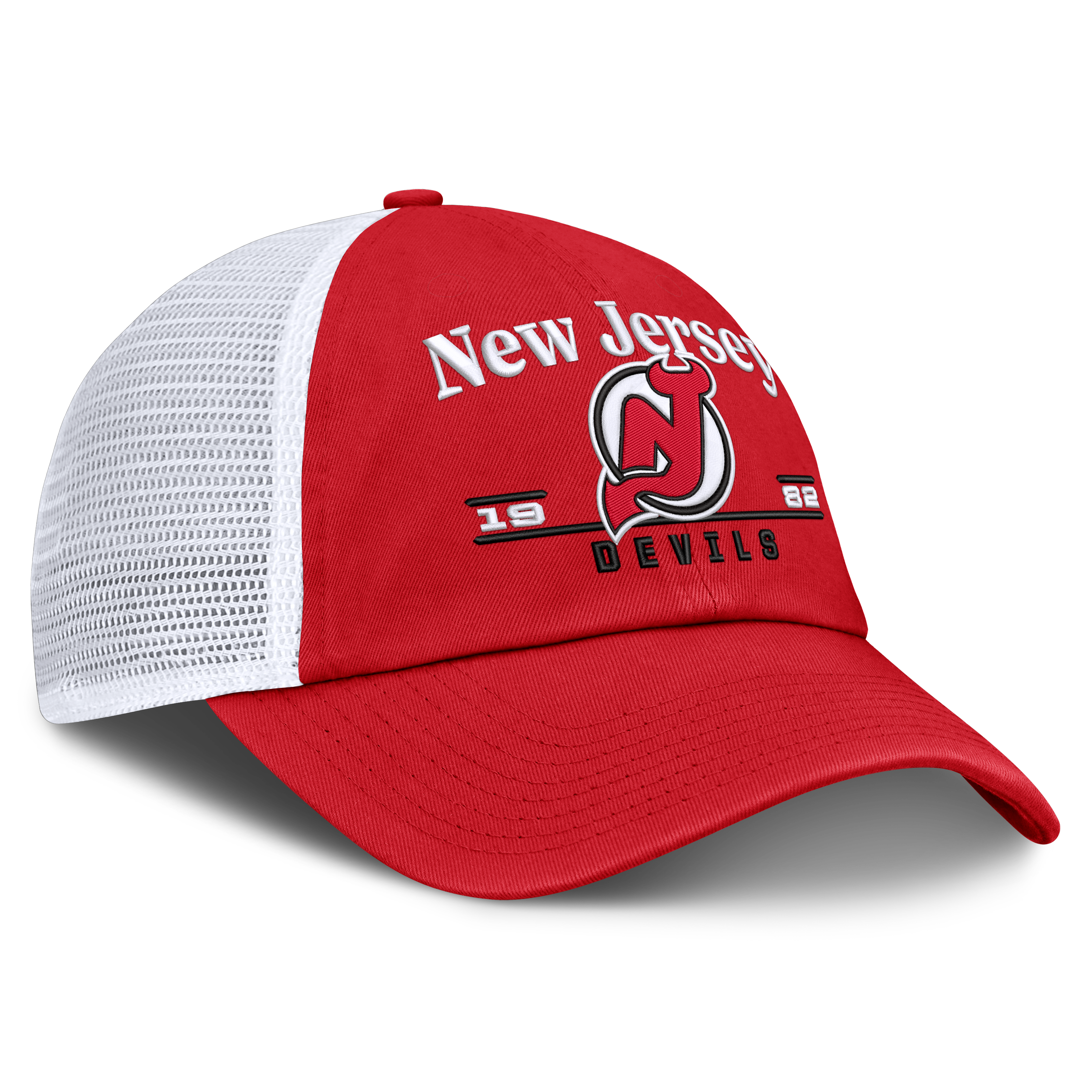 Casquette trucker ajustable Fanatics rouge New Jersey Devils Fundamental Underline pour homme