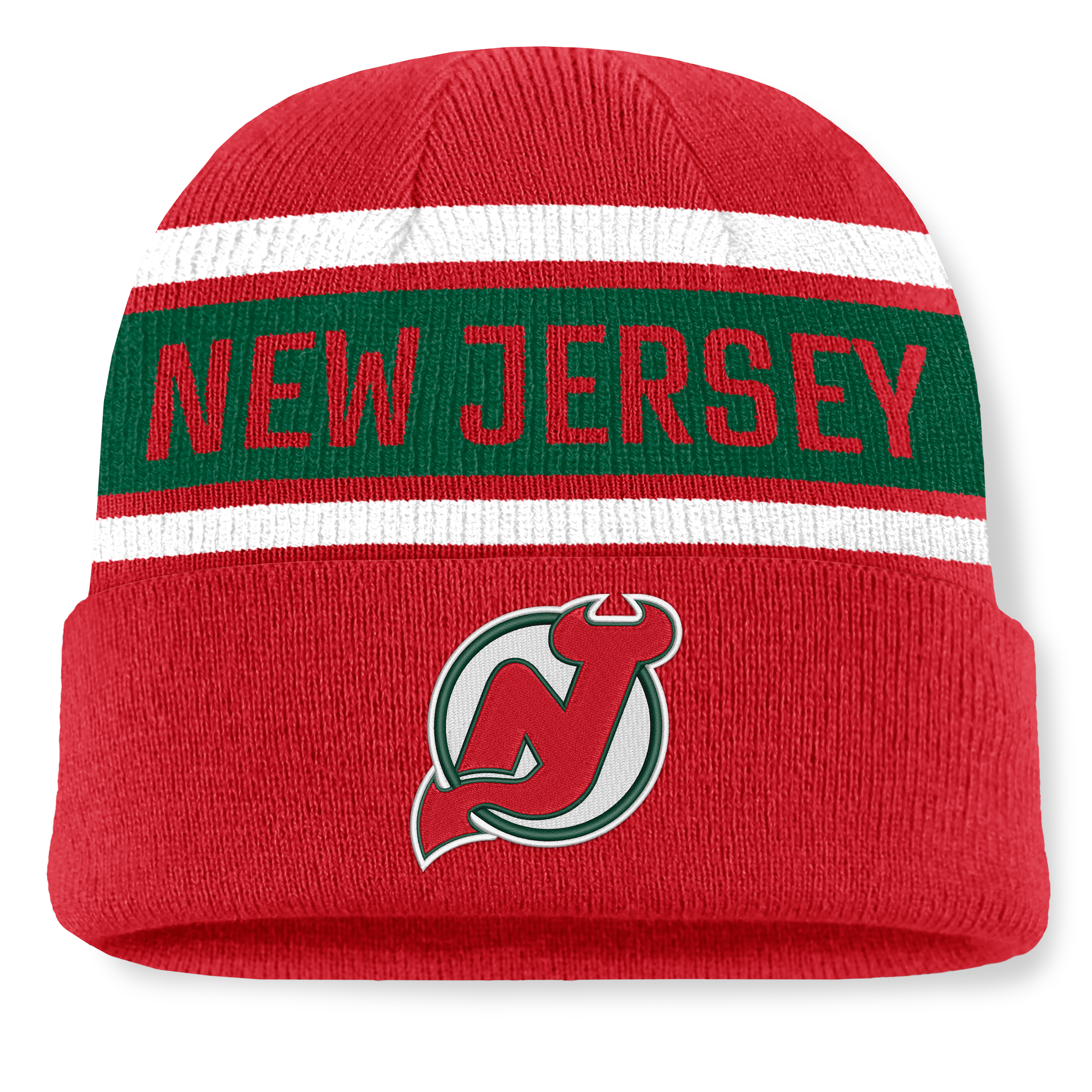 Bonnet à revers Fanatics rouge/vert New Jersey Devils Heritage pour homme