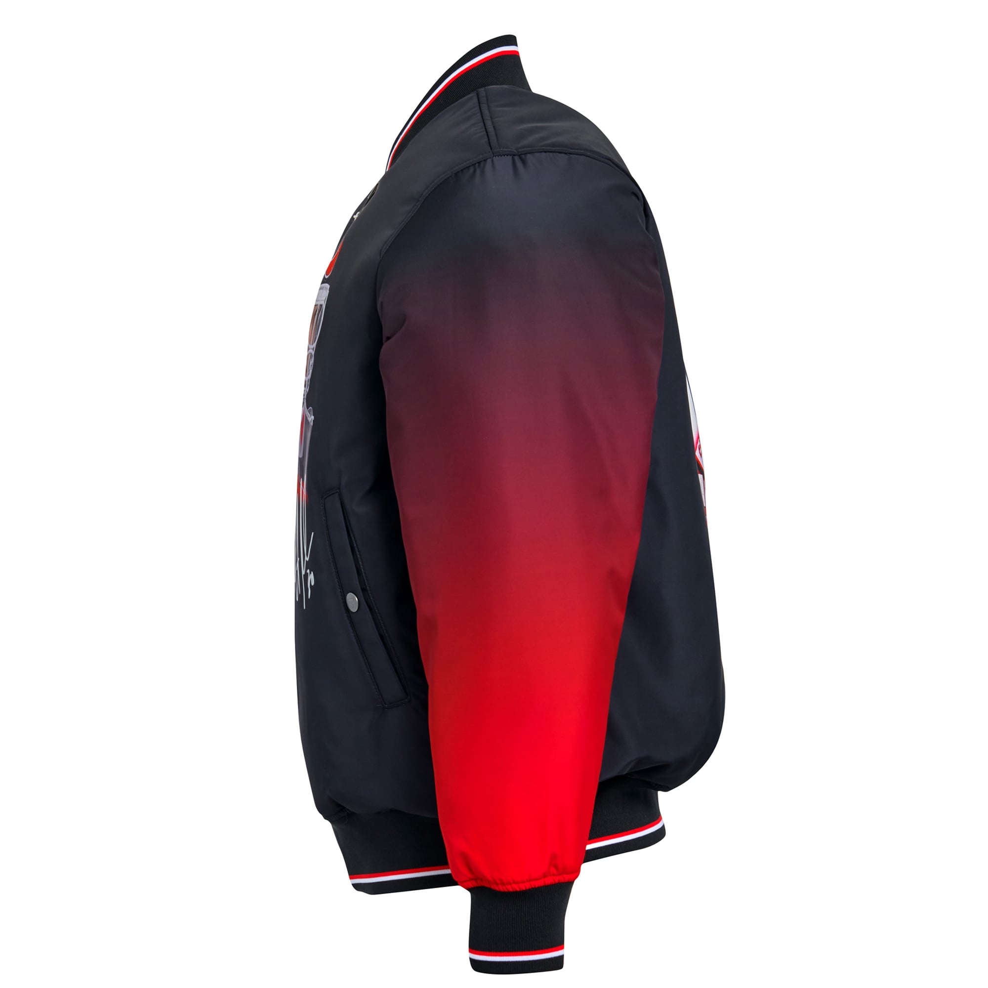Veste bomber réversible zippée intégrale FE Martin Brodeur noire pour homme, New Jersey Devils