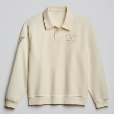 Men's New Jersey Devils lululemon Coconut Ivory Smooth Double-Knit Long-Sleeve Polo