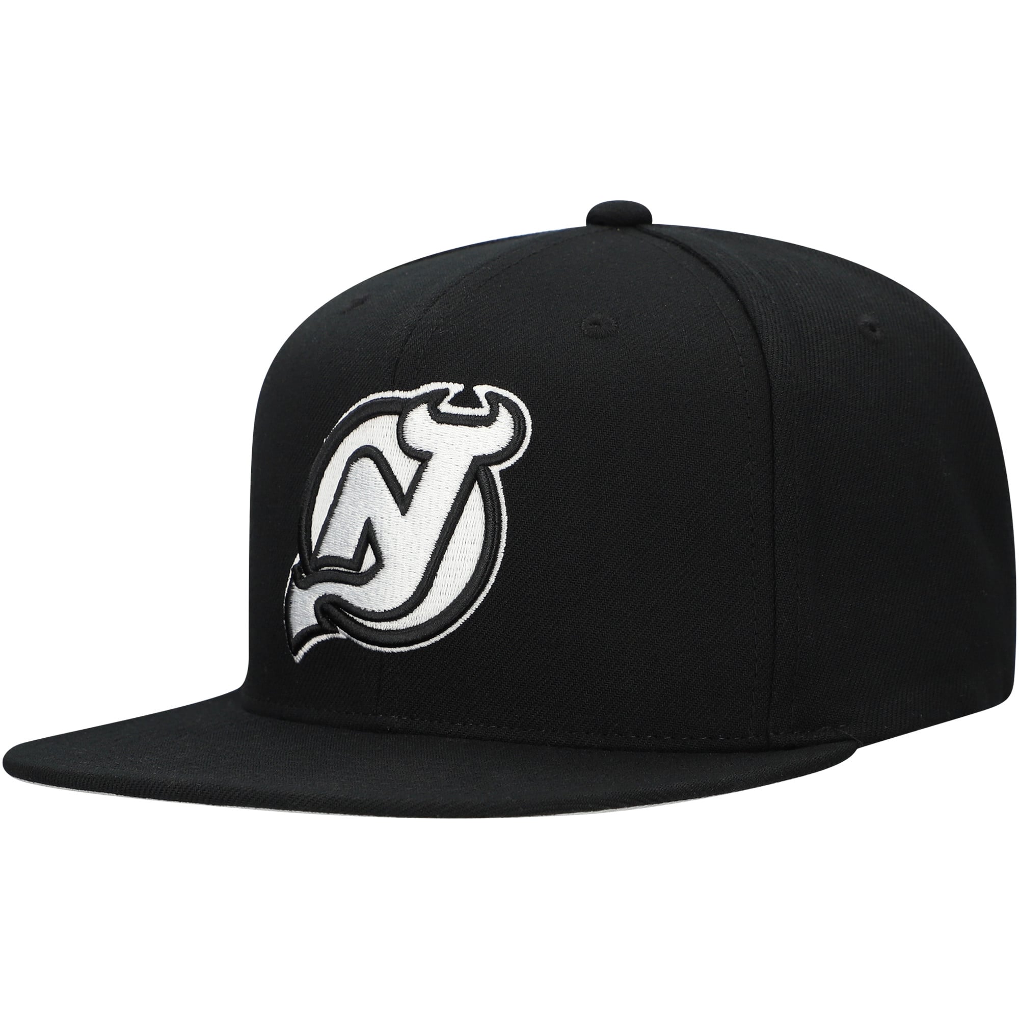 Men's Mitchell & Ness  Black New Jersey Devils Team Snapback Hat