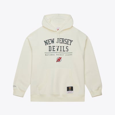  New Jersey Devils Mitchell & Ness Walk-Off Vintage Logo Fleece Hoodie - Cream