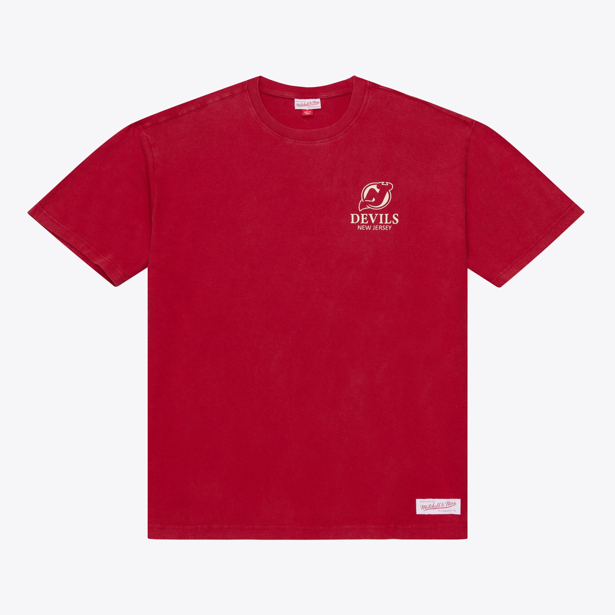 Men's Mitchell & Ness Red New Jersey Devils Core Essentials T-Shirt