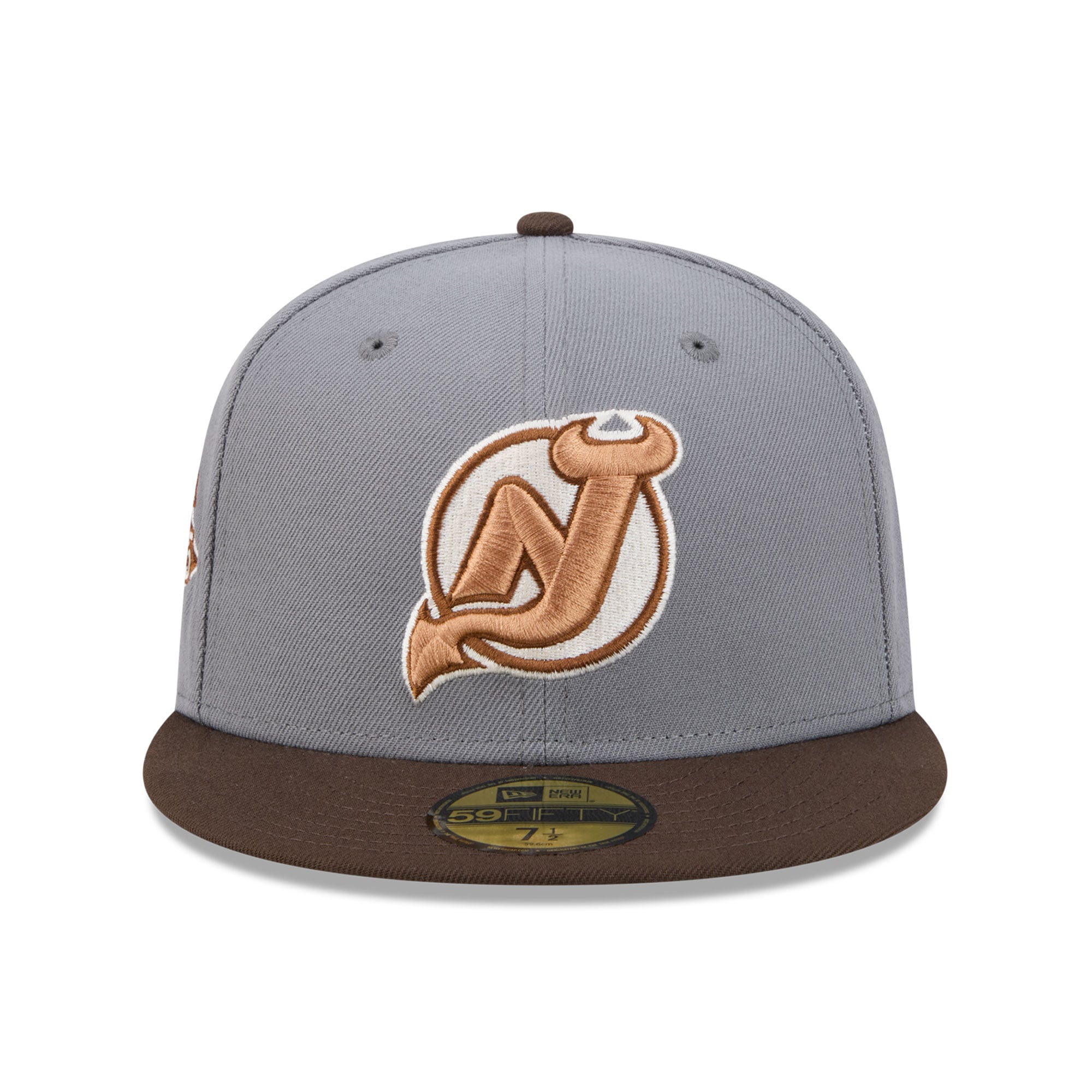 Men's New Era Charcoal/Brown Jersey Devils Wood Tones 59FIFTY Fitted Hat
