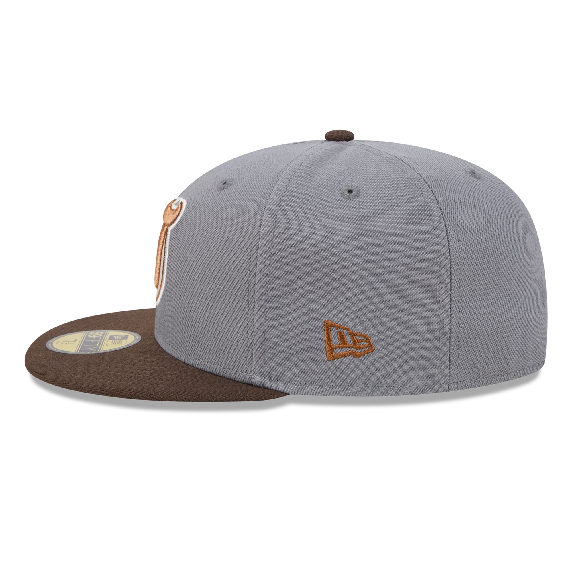 Men's New Era Charcoal/Brown Jersey Devils Wood Tones 59FIFTY Fitted Hat