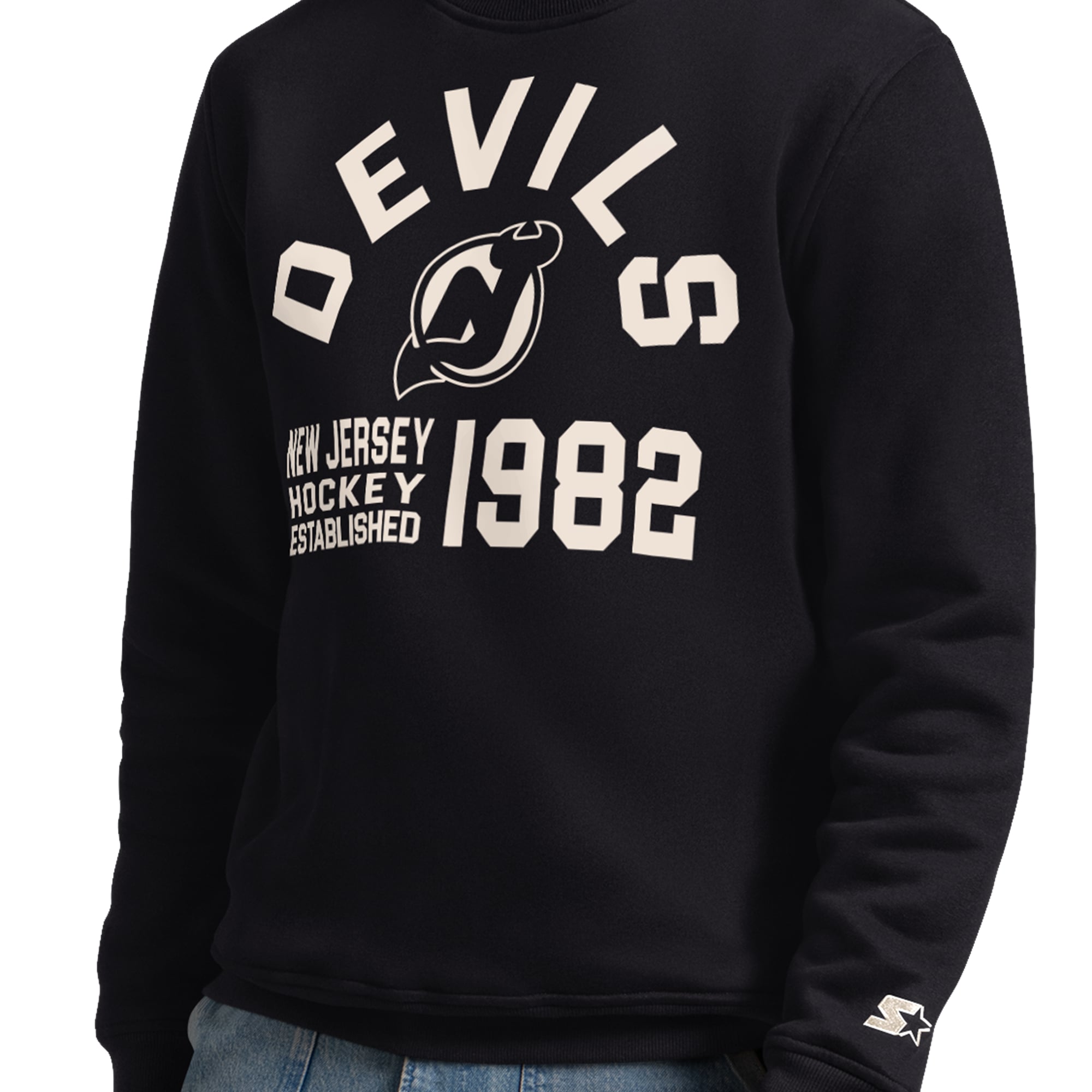 Sweat-shirt Starter noir pour homme, édition spéciale après-match des New Jersey Devils