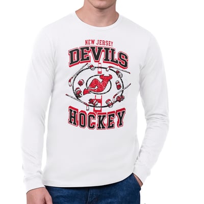 New Jersey Devils Starter Tilly Long-Sleeve T-Shirt - White