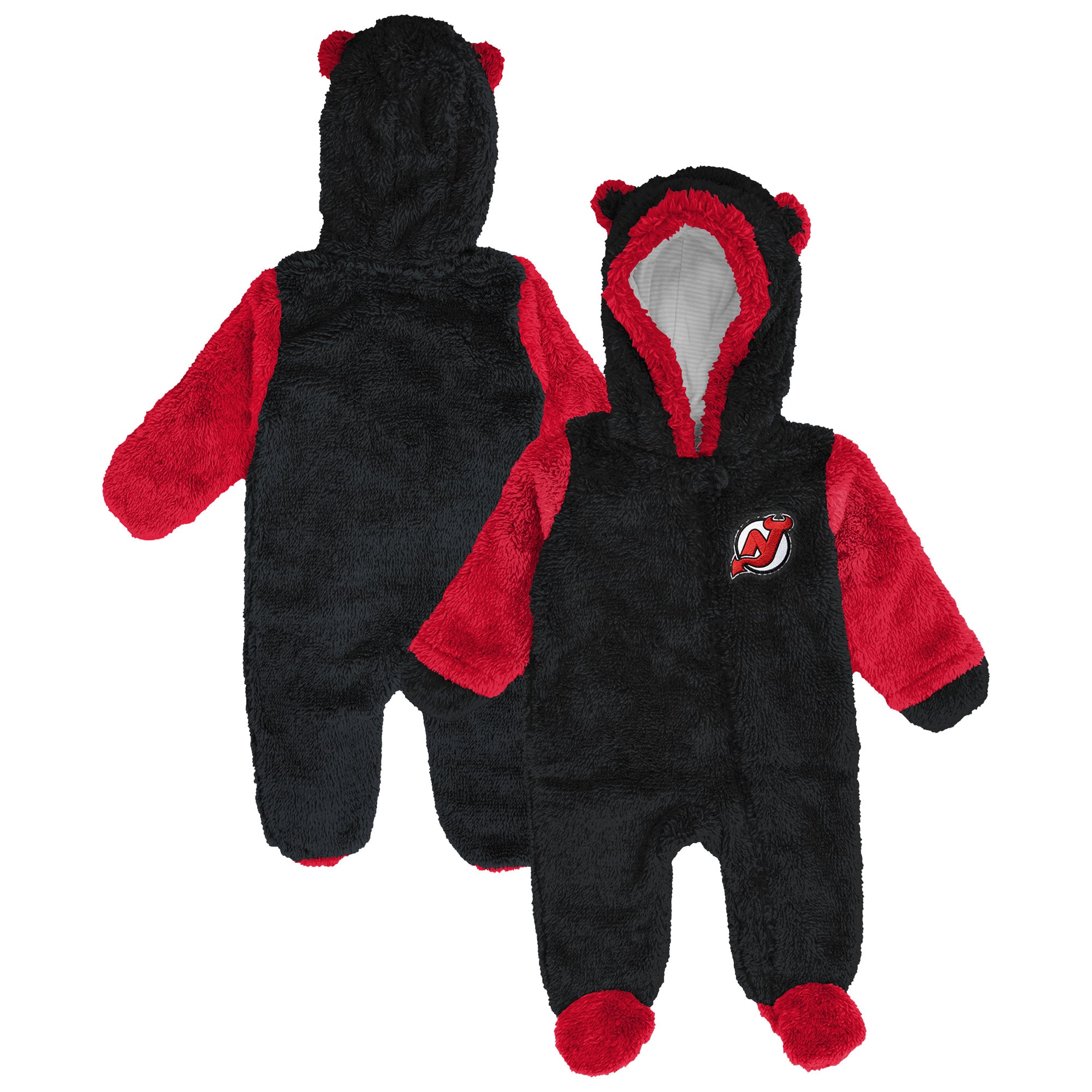 Grenouillère polaire zippée intégrale Outerstuff noire New Jersey Devils pour nouveau-né et nourrisson