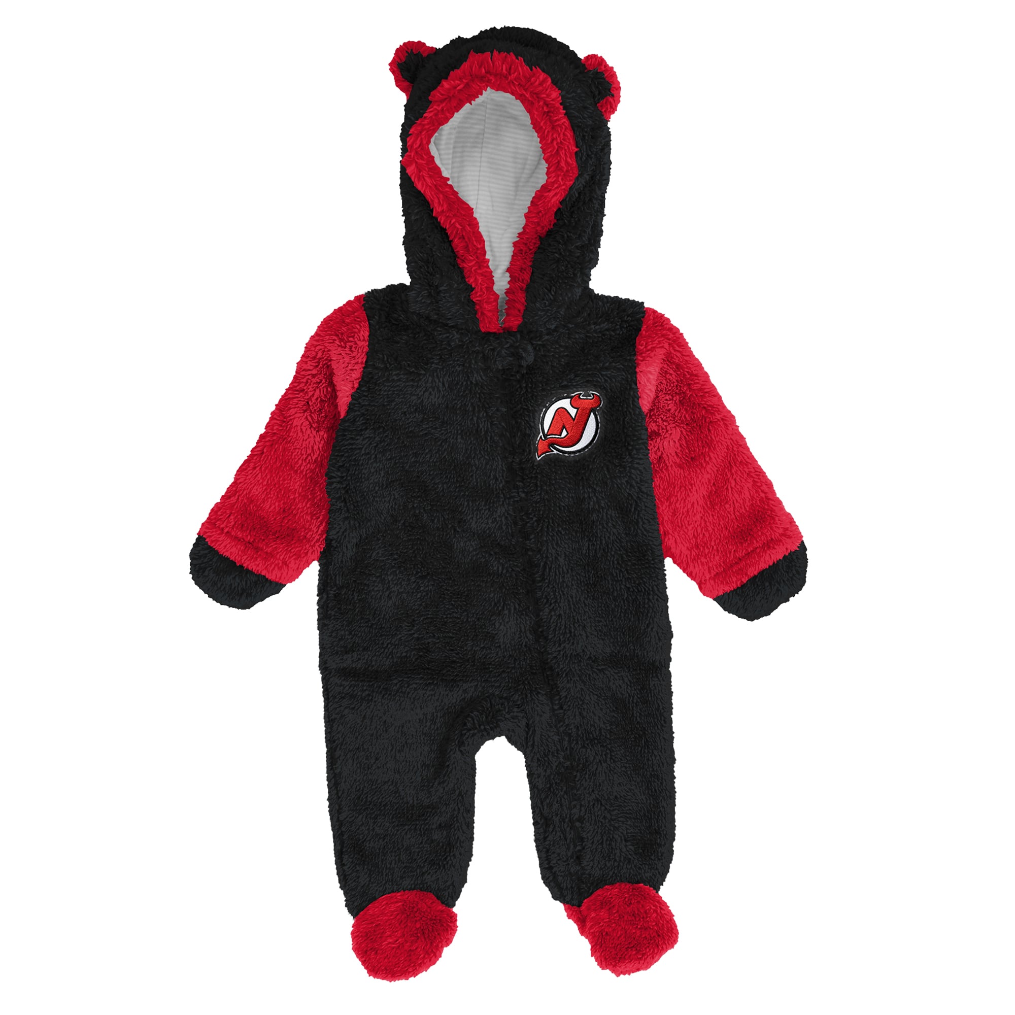 Grenouillère polaire zippée intégrale Outerstuff noire New Jersey Devils pour nouveau-né et nourrisson