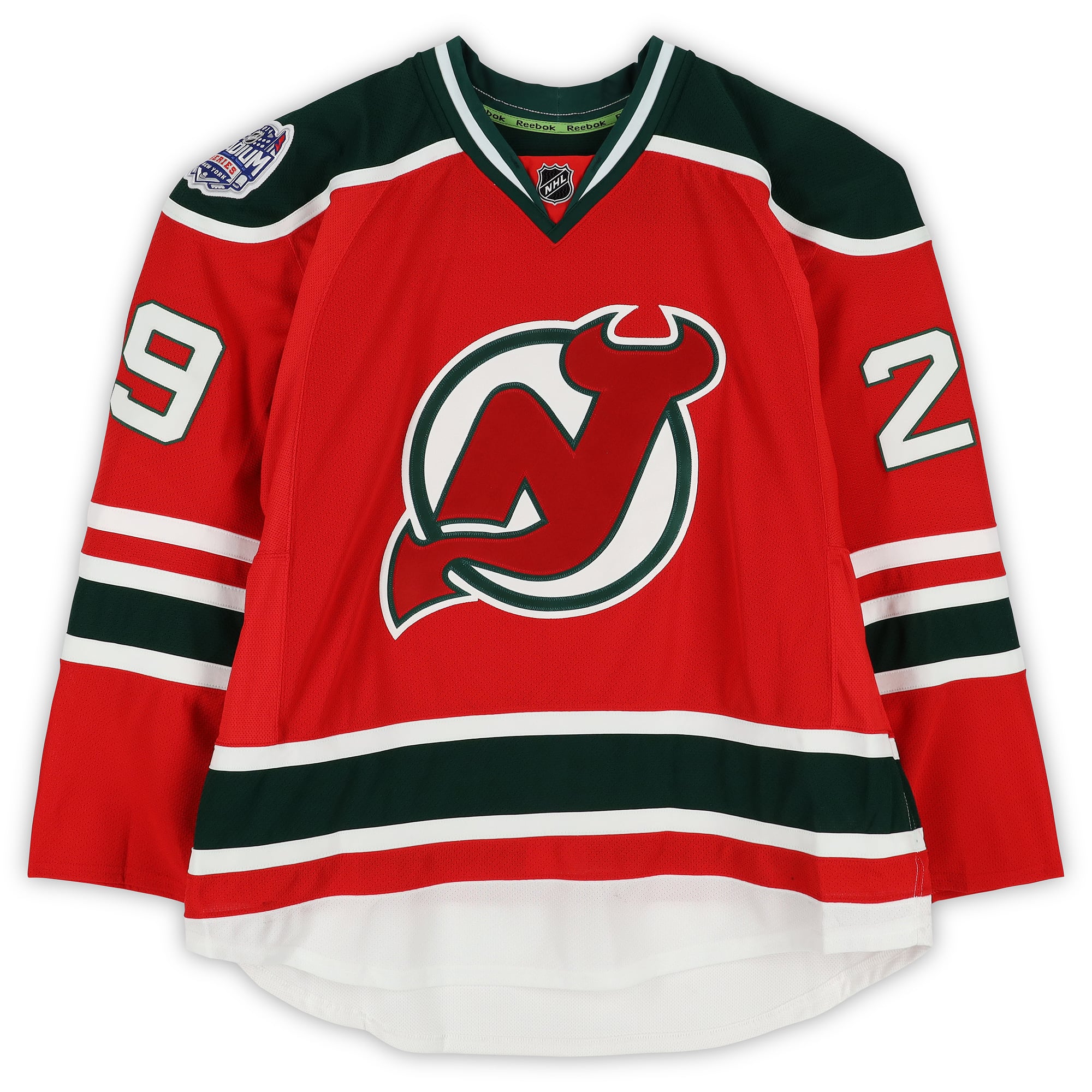 Ryane Clowe New Jersey Devils Practice-Used #29 Red Jersey vs. New York Rangers on January 26, 2014