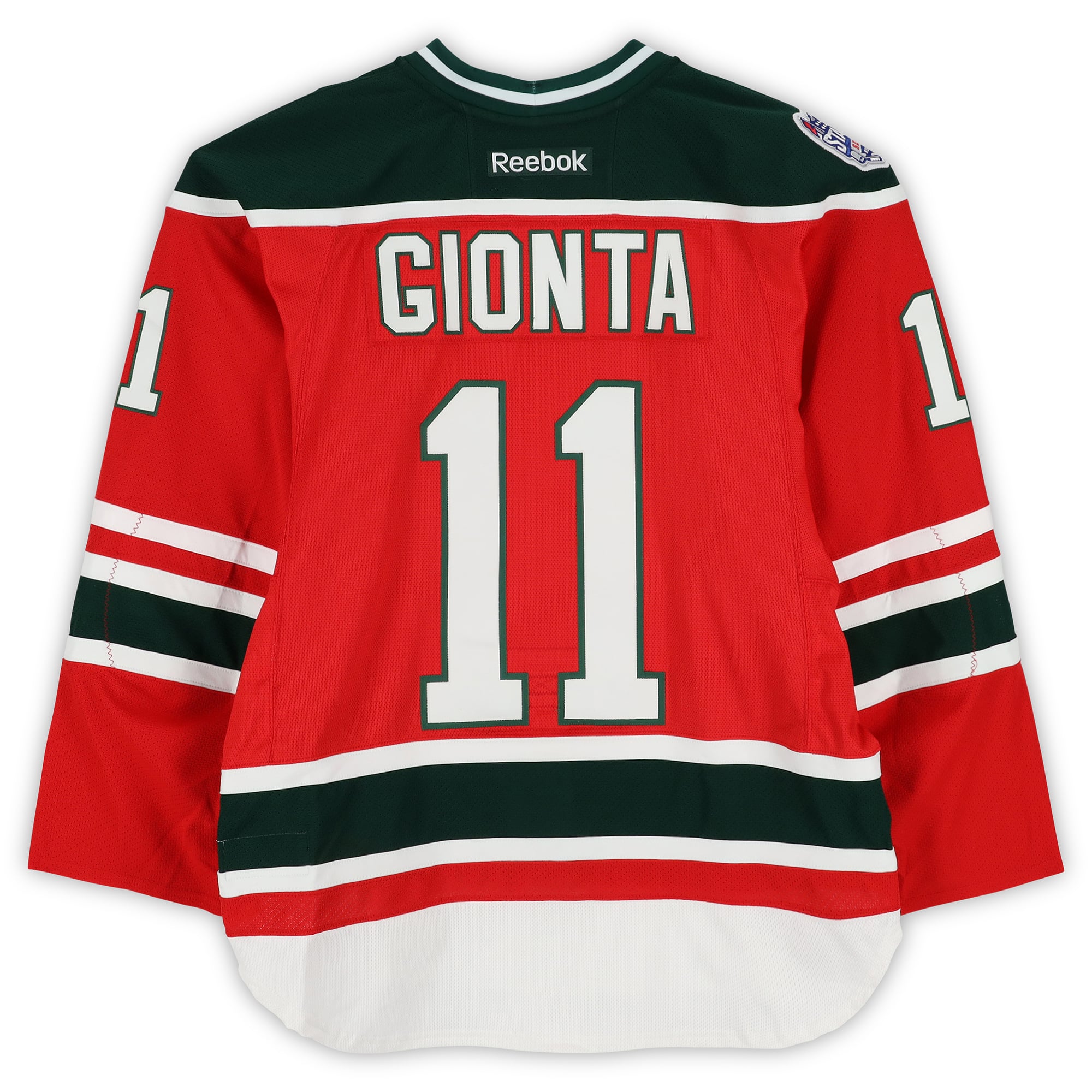 Stephen Gionta New Jersey Devils Practice-Used #11 Red Jersey vs. New York Rangers on January 26, 2014