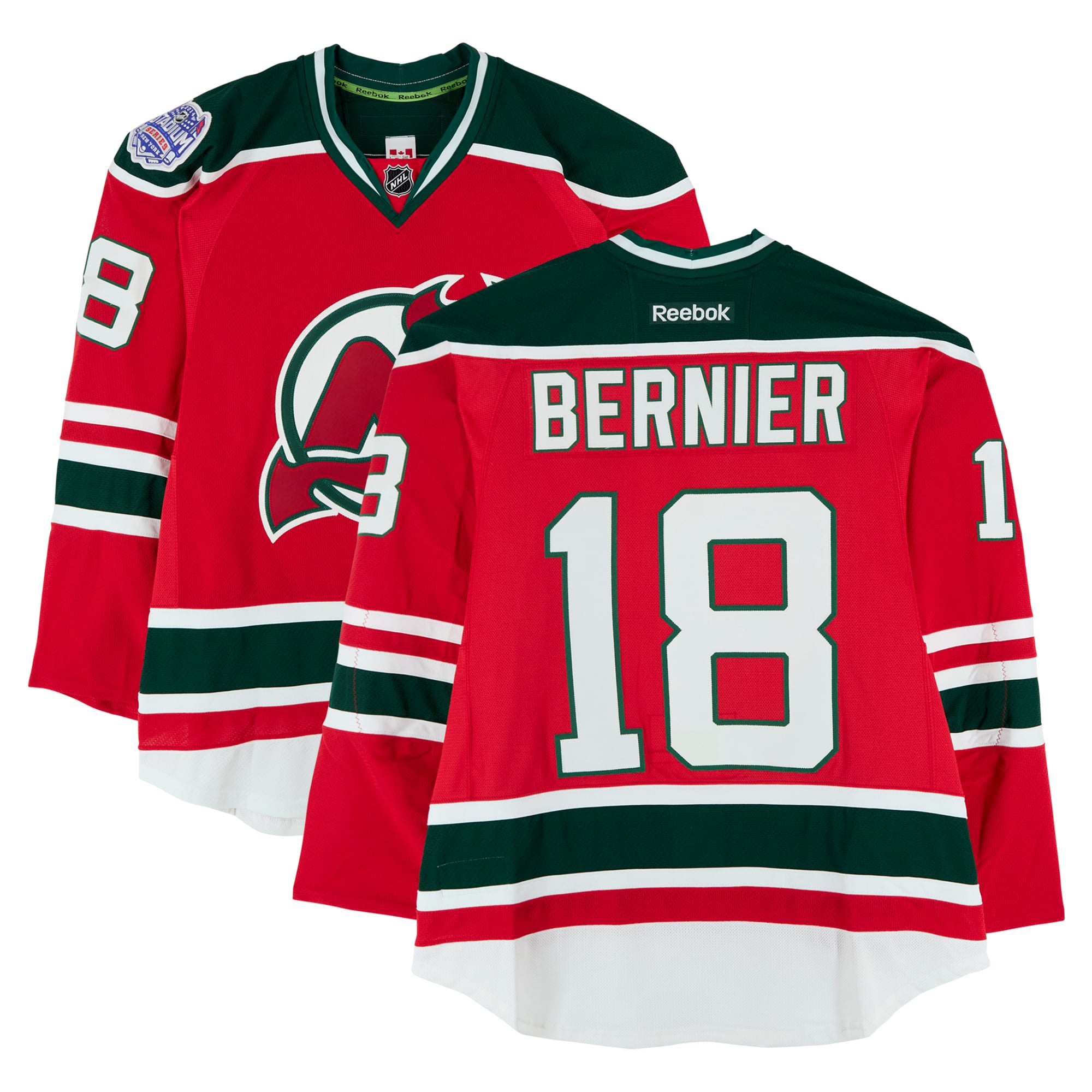 Steve Bernier New Jersey Devils Practice-Used #18 Red Jersey vs. New York Rangers on January 26, 2014