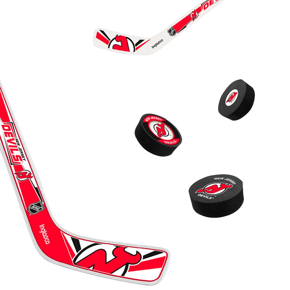 The Sports Vault New Jersey Devils Mini Hockey Stick & Foam Puck Eight-Piece Set