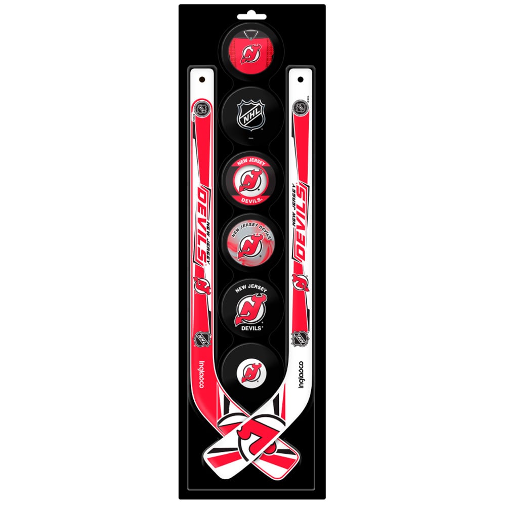 The Sports Vault New Jersey Devils Mini Hockey Stick & Foam Puck Eight-Piece Set